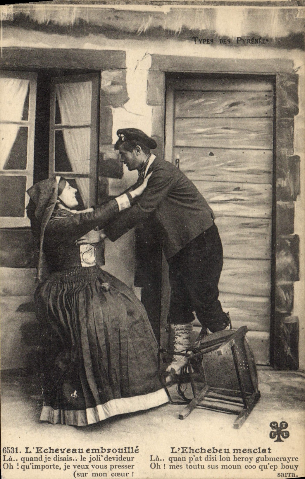 CPA Folklore L'echeveau embrouille