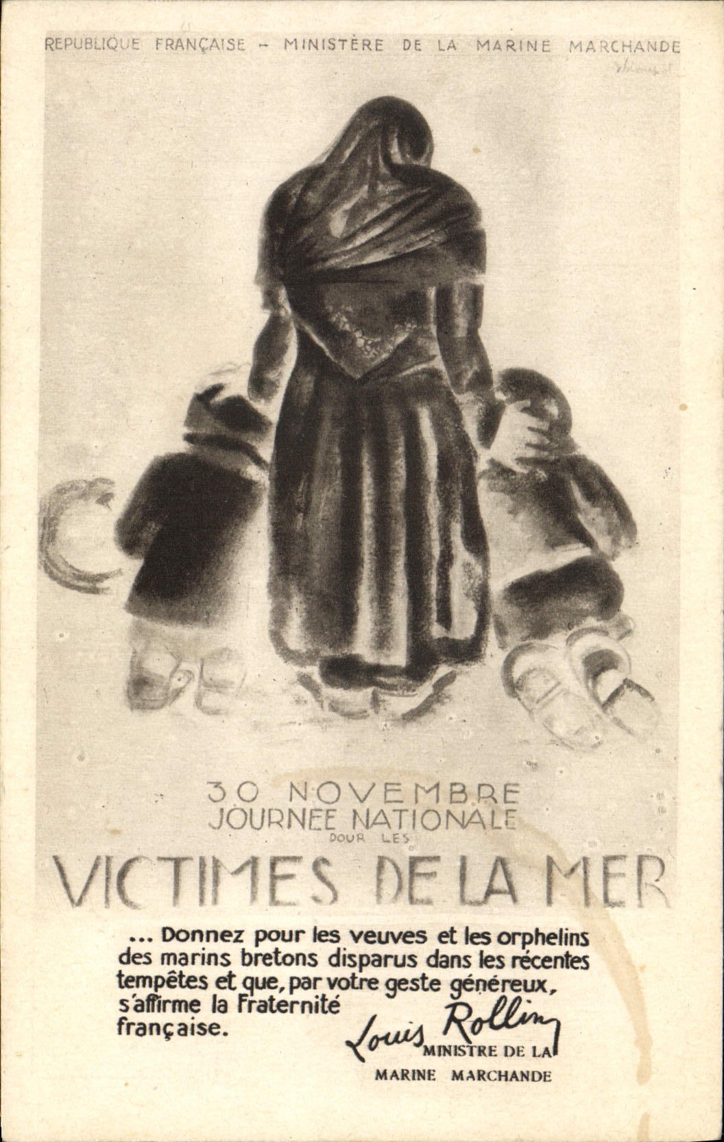 CPA 30 Novembre Victimes de la mer