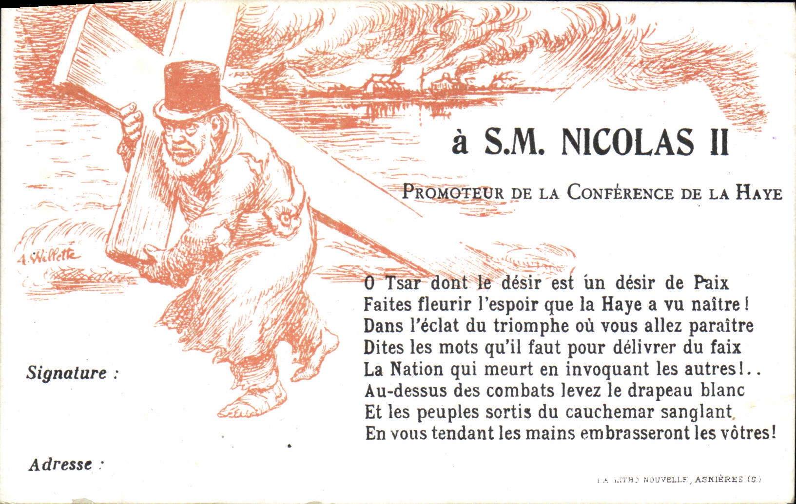 CPA SM Nicolas II Russie Russia Promoteur de la Conference de la Haye