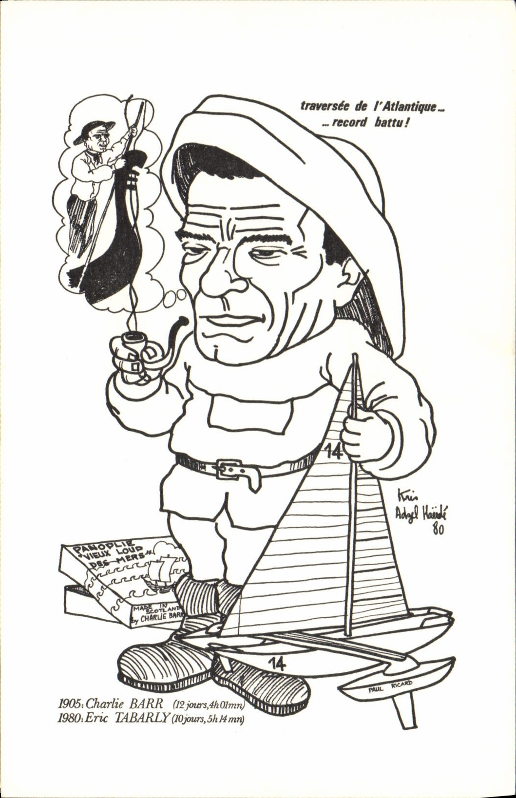 MODERN CARD Crossed from the Atlantic Charlie Barr Eeric Tabarly