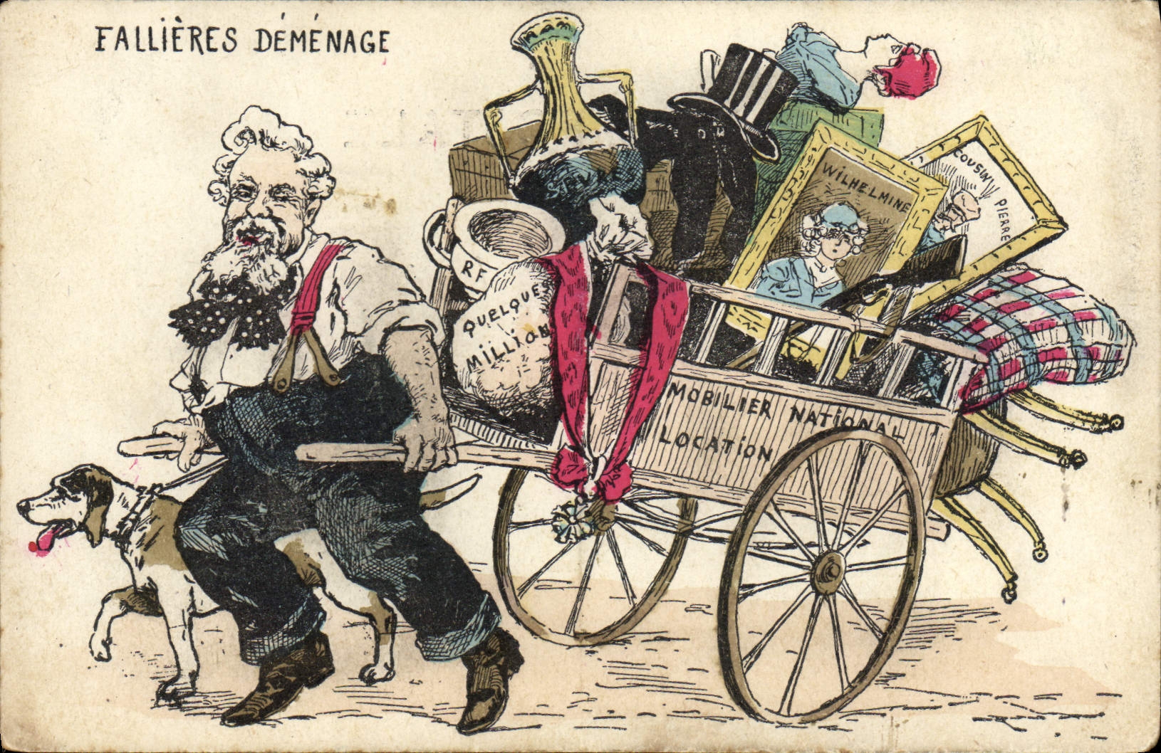 CPA Fallieres demenage Chien