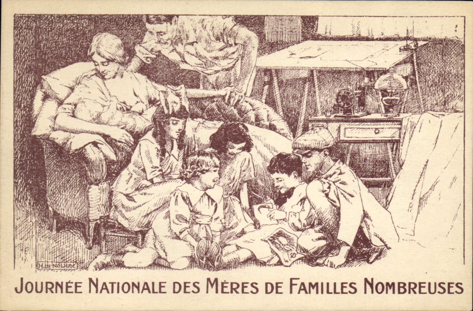 VINTAGE POSTCARD national Day of the many Mothers