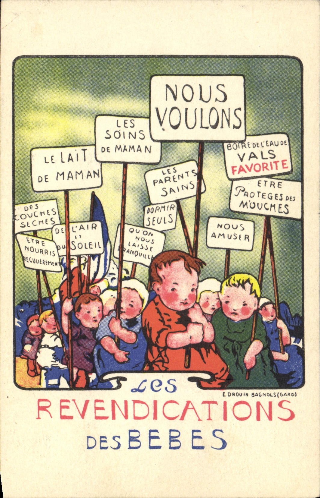 CPA Les revendictions des bebes 