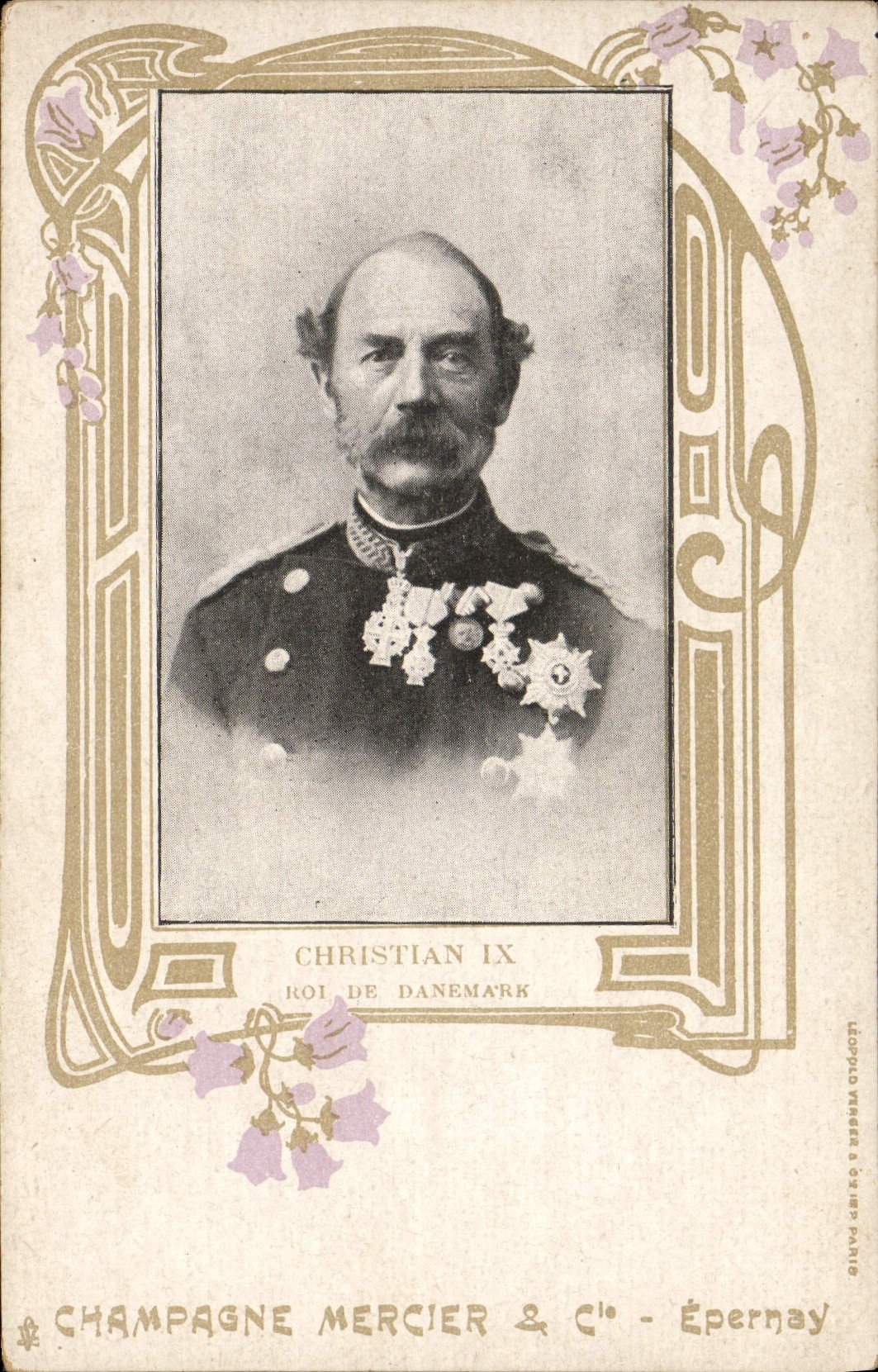 CPA Christian IX Roi de Danemark Champagne Mercier