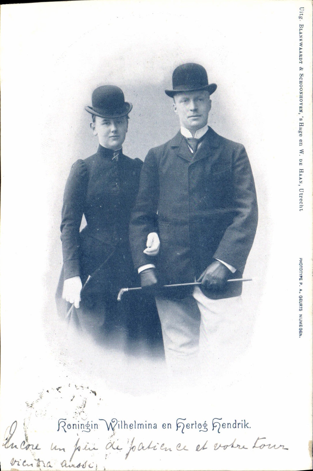 CPA koningin Wilhelmina en hertog Hendrik