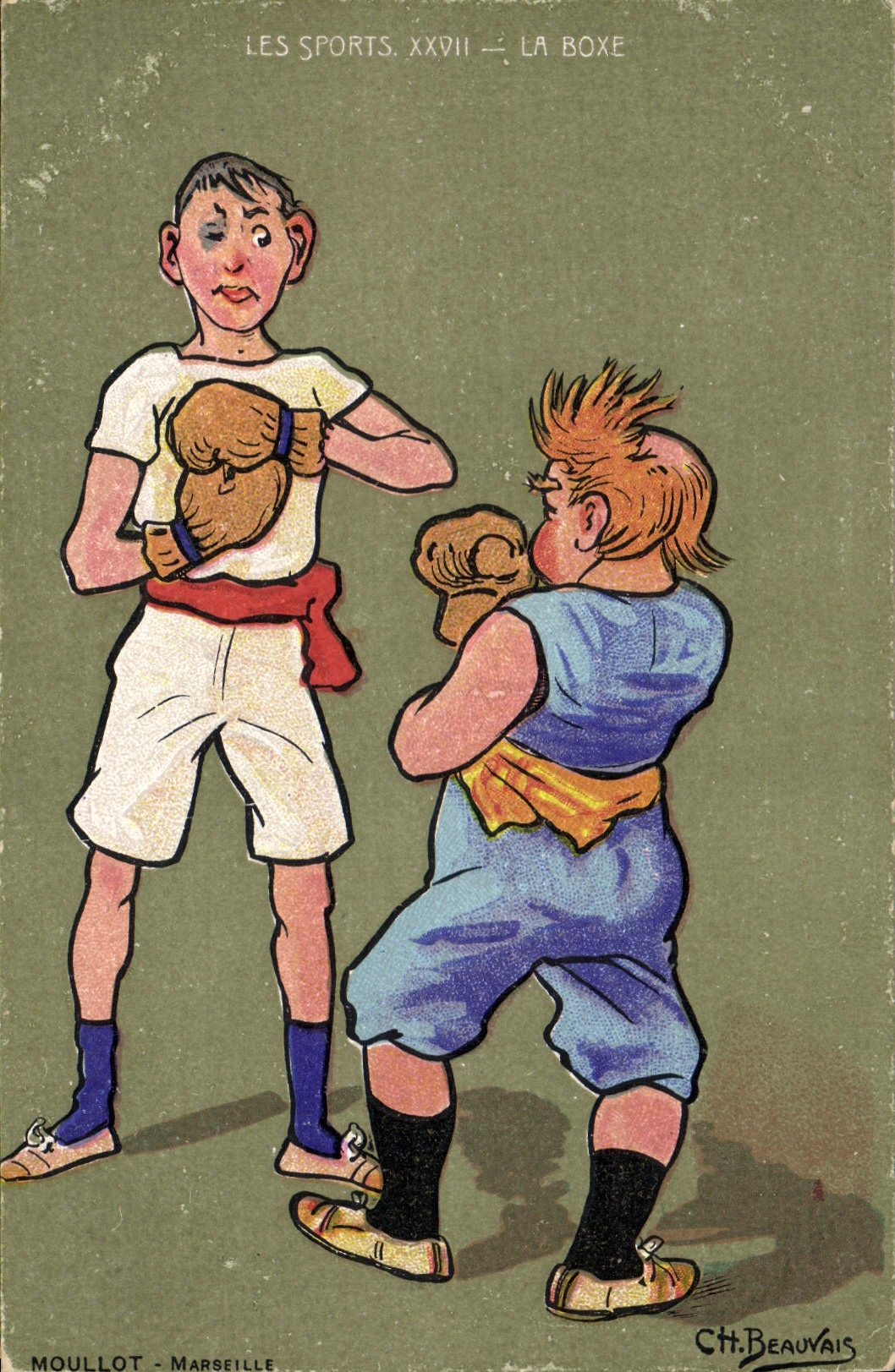 CPA Boxe Illustrateur Beauvais