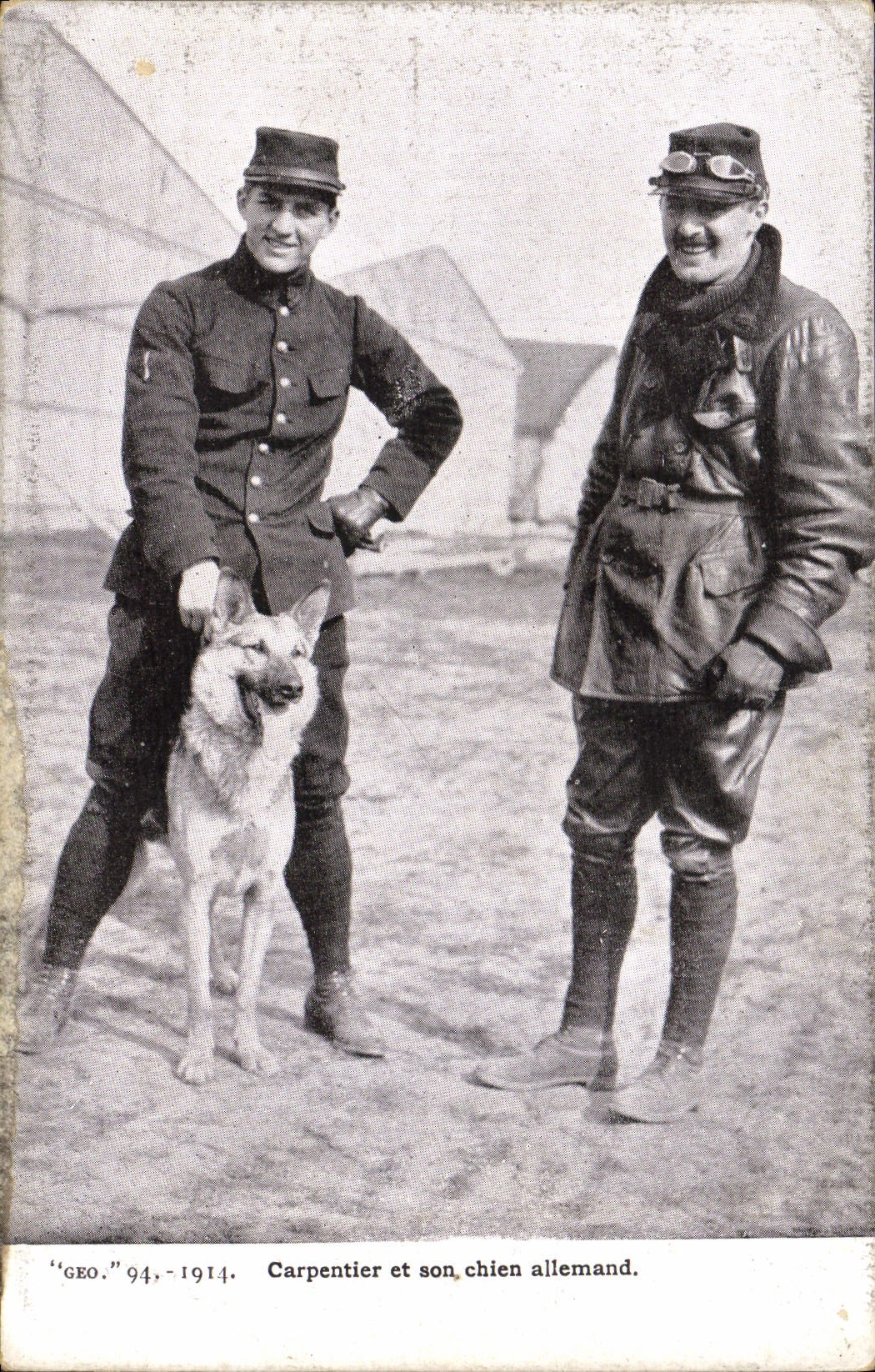 CPA Boxe Carpentier et son chien allemand