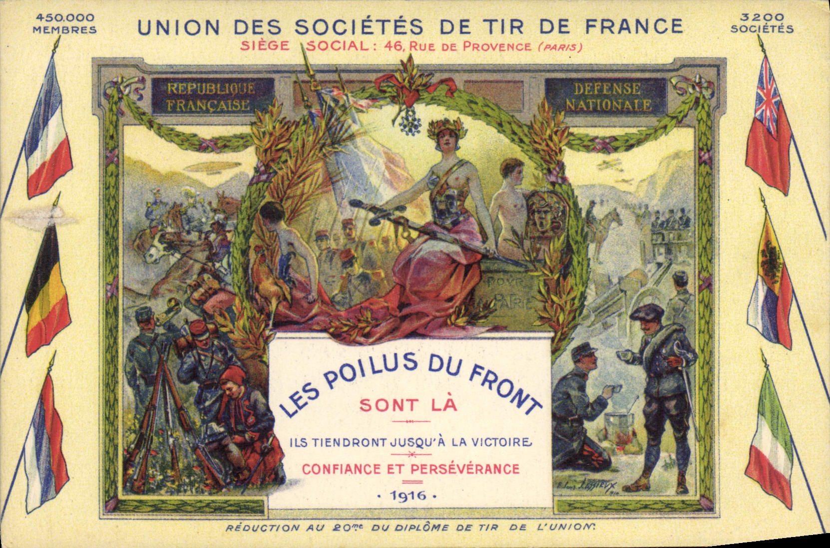 CPA Union des societes de Tir de France Les poilus au front Chasseurs Alpins