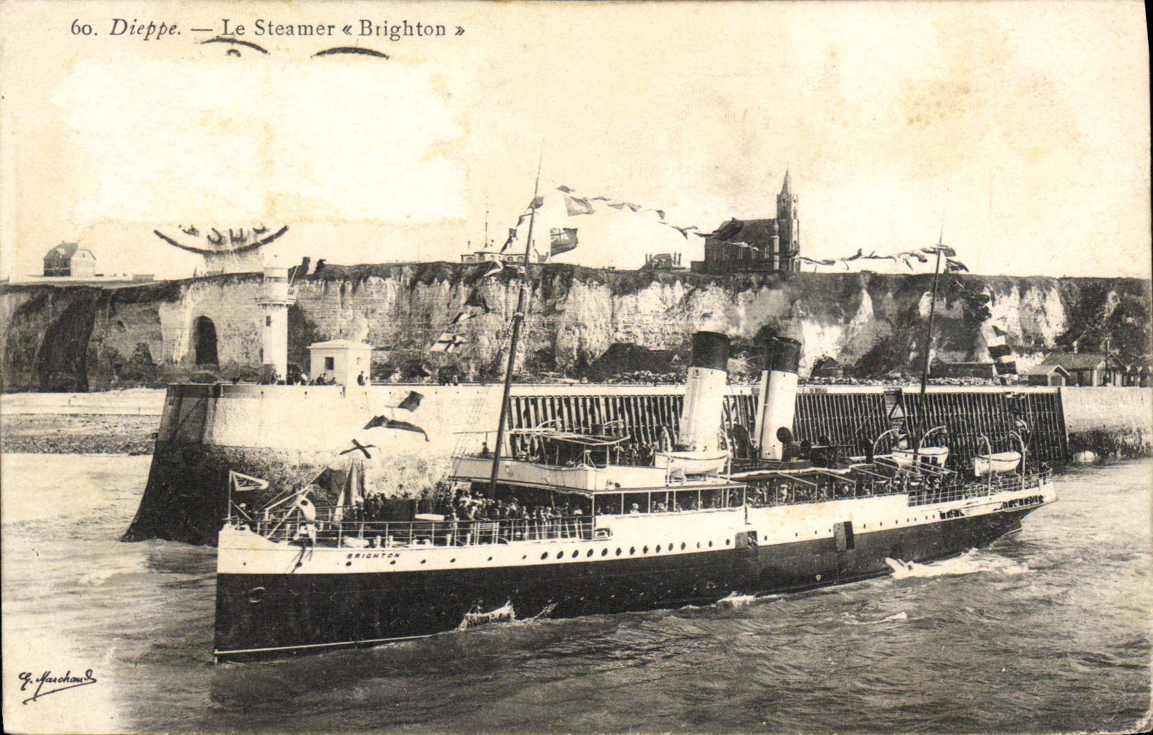 CPA Bateau Dieppe le steamer Brighton