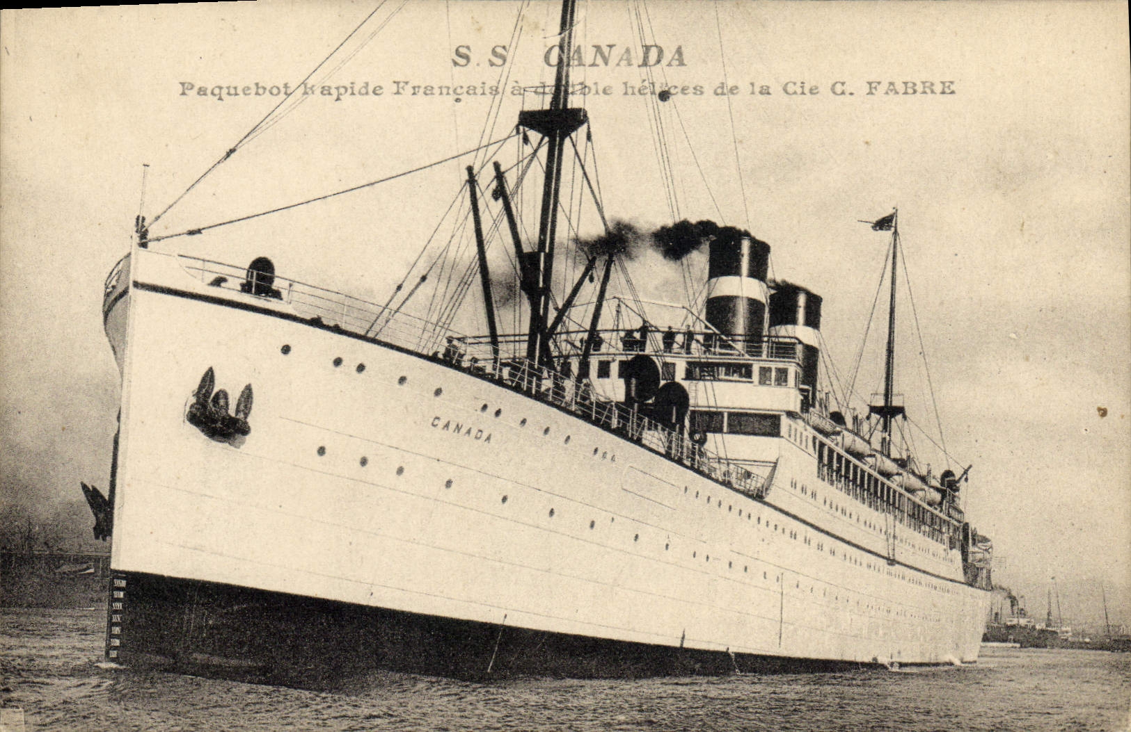 VINTAGE POSTCARD Boat S fast Canada Steamer French Co C Fabre