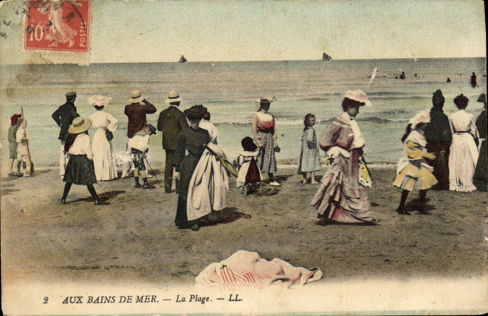 VINTAGE POSTCARD Fantasy Women With the sea bathings the Beach