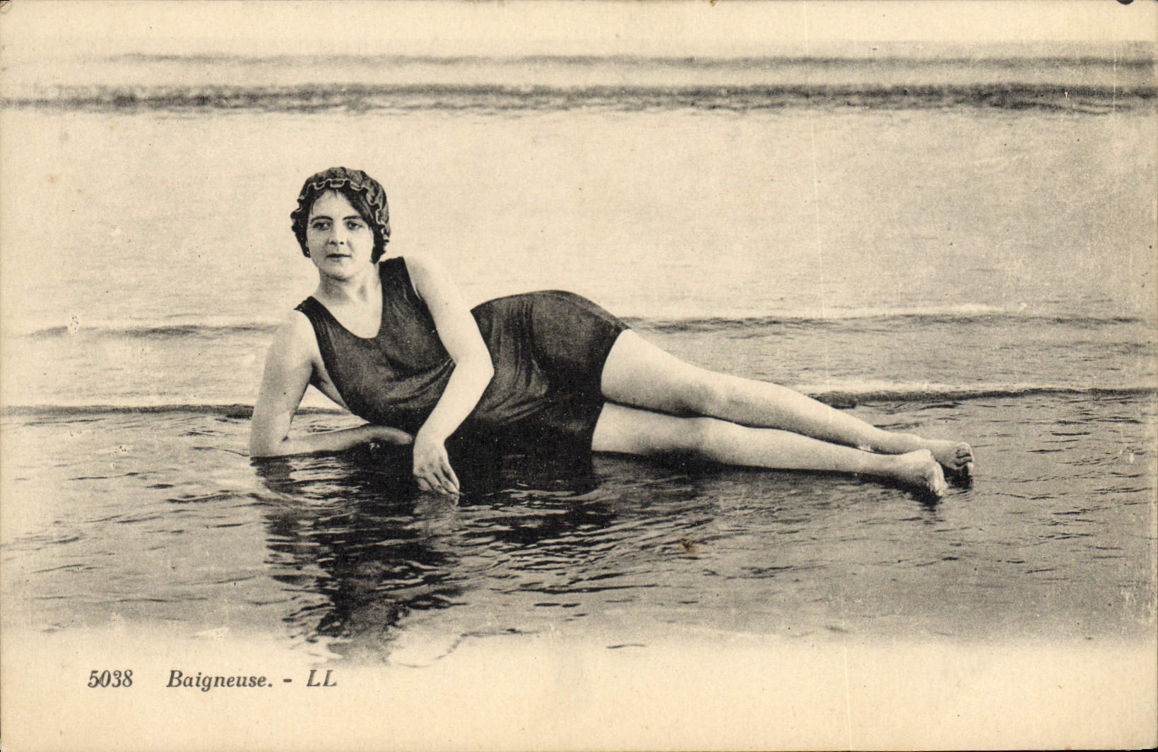 VINTAGE POSTCARD Fantasy Woman Bather