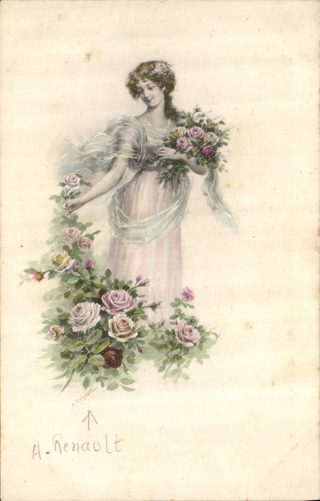 CPA Fantaisie Illustrateur Femme