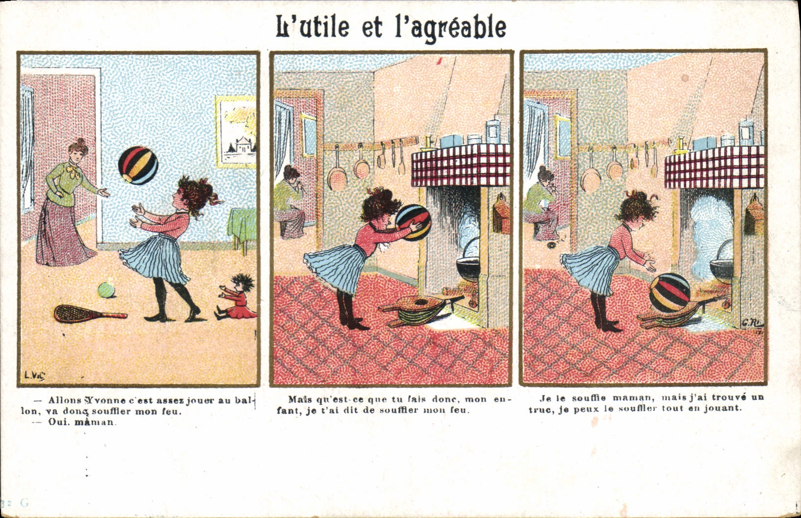 CPA Fantaisie Illustrateur L'utile et l'agreable Enfant Maison Benoiston Rue du Temple Paris