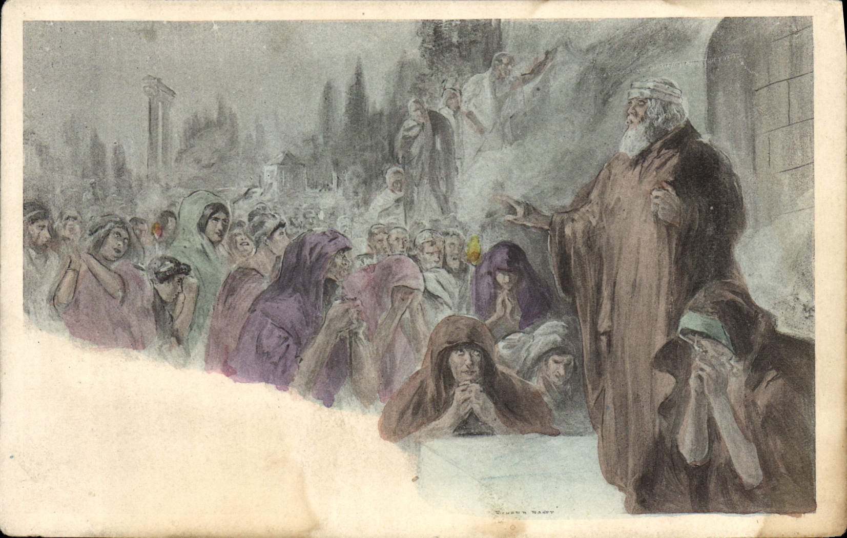 VINTAGE POSTCARD Fantasy Illustrator Preacher