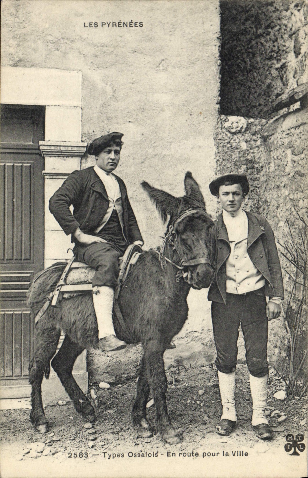 CPA Pyrenees Ane En route pour la ville Folklore