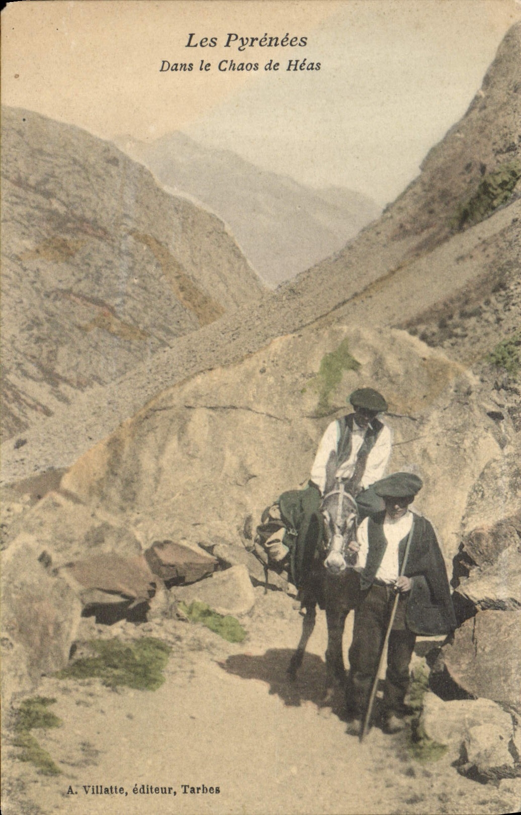 CPA Pyrenees Mule Dans le chaos de Heas 