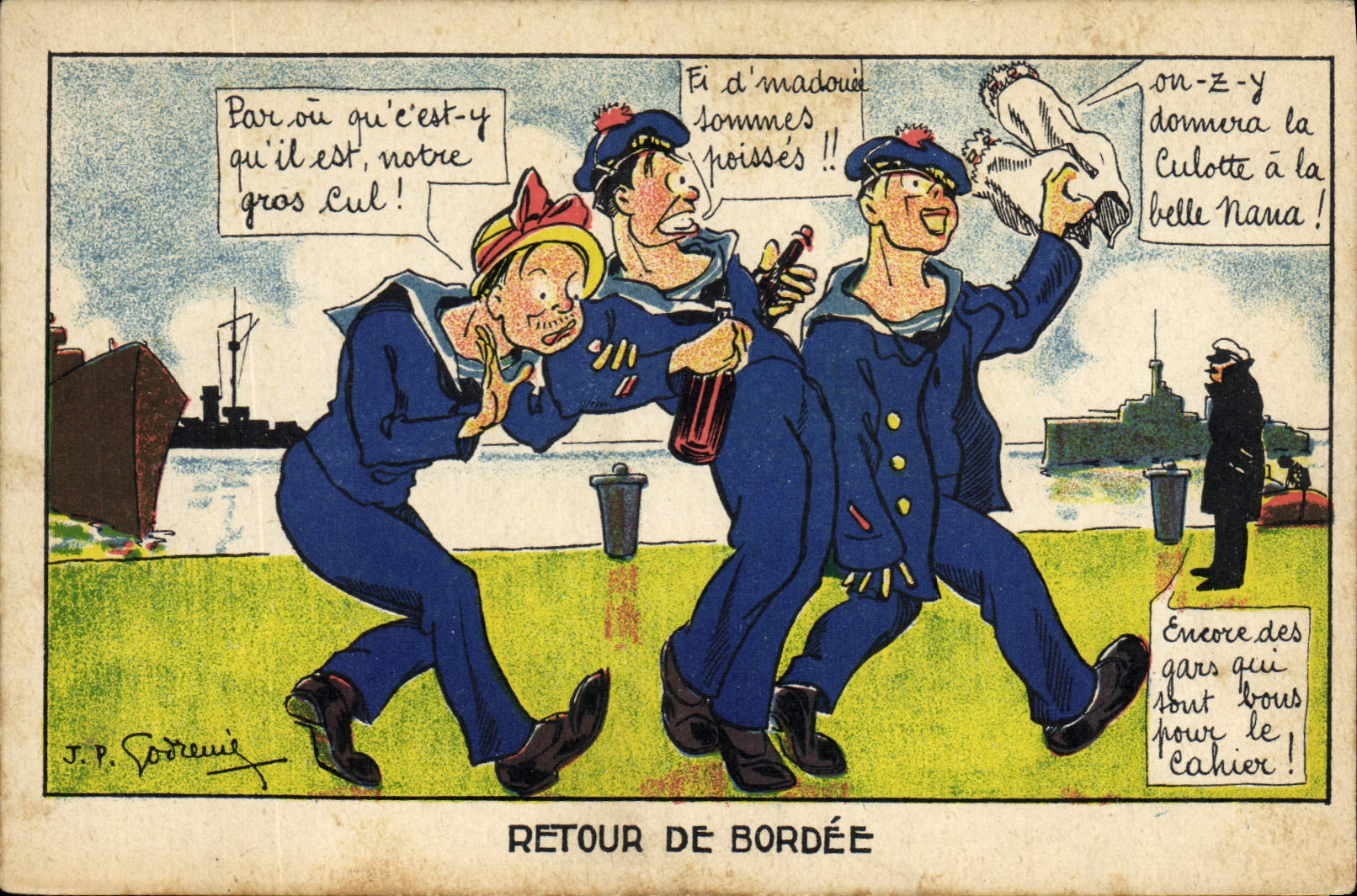 CPA Militaria Retour de bordee