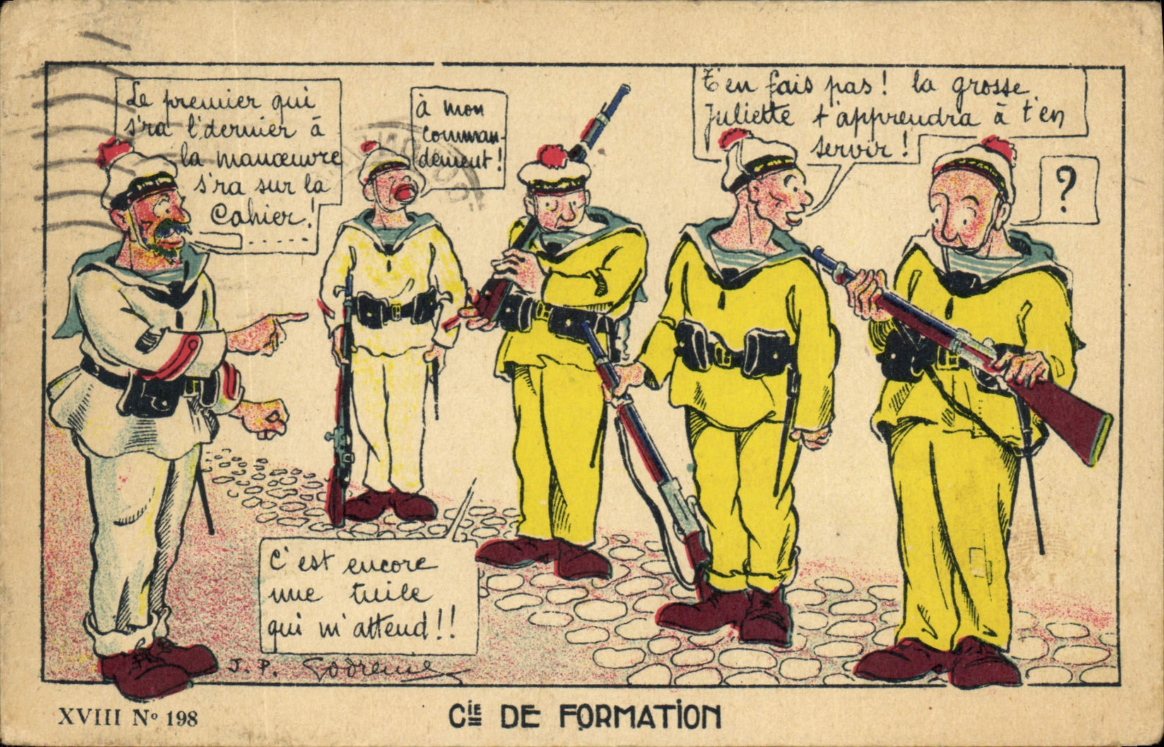VINTAGE POSTCARD Militaria Co of Formation