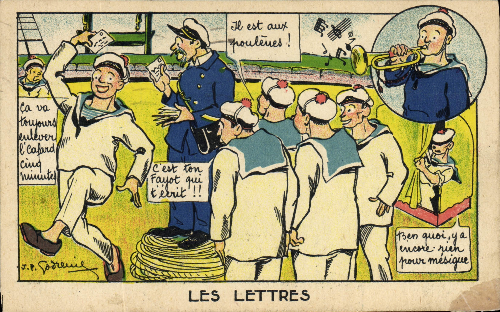 VINTAGE POSTCARD Militaria Sailors letters
