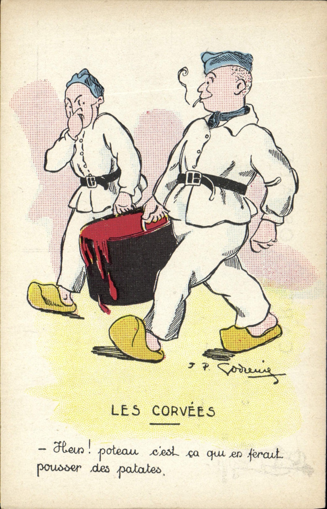 CPA Militaria Marins Les corvees