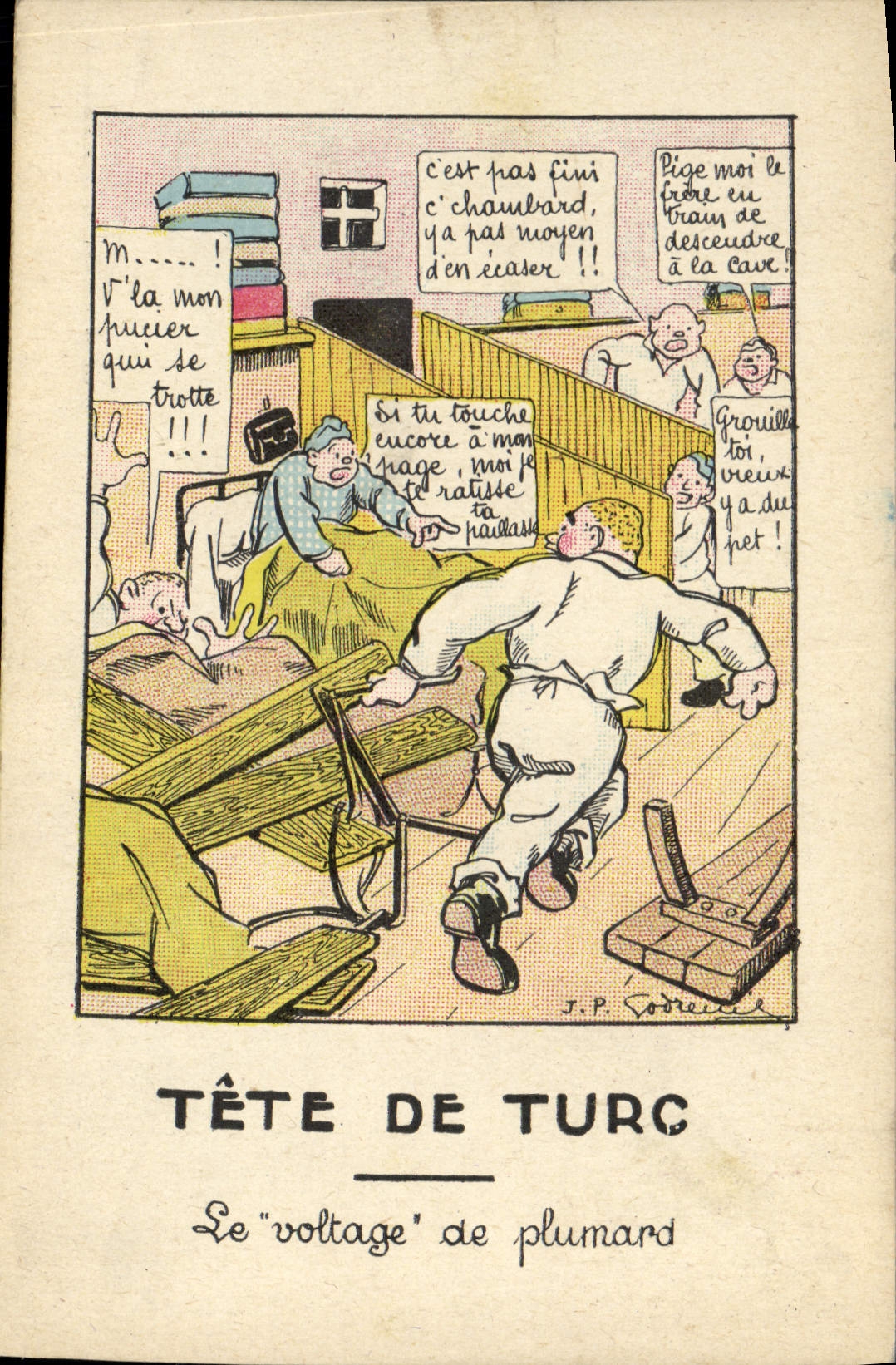 VINTAGE POSTCARD Militaria Head of Turkish the voltage of bed