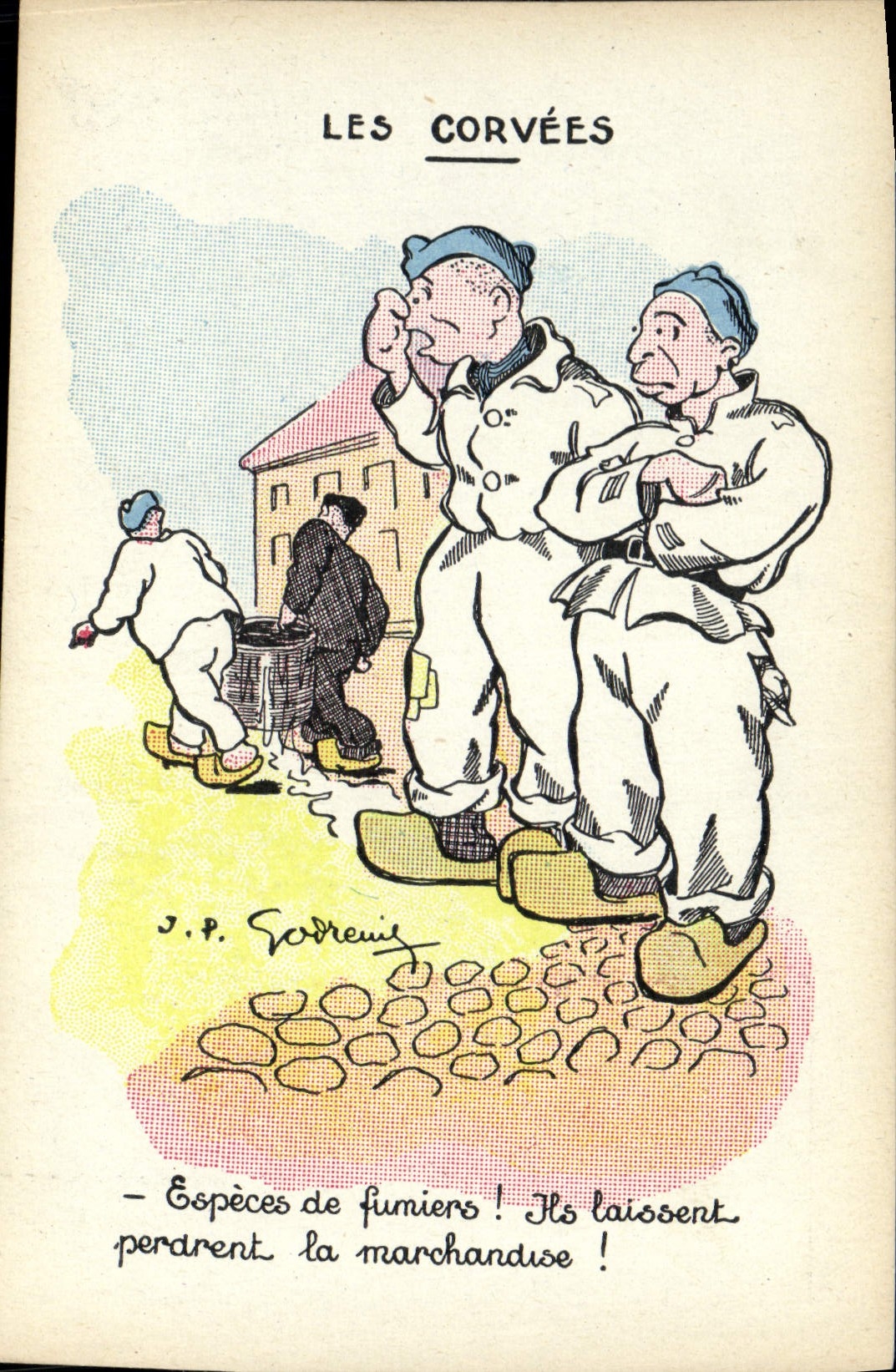 CPA Militaria Les corvees