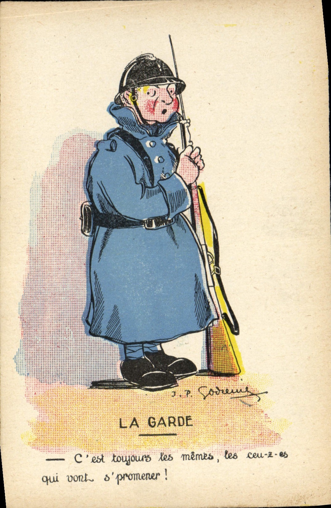 CPA Militaria La garde 