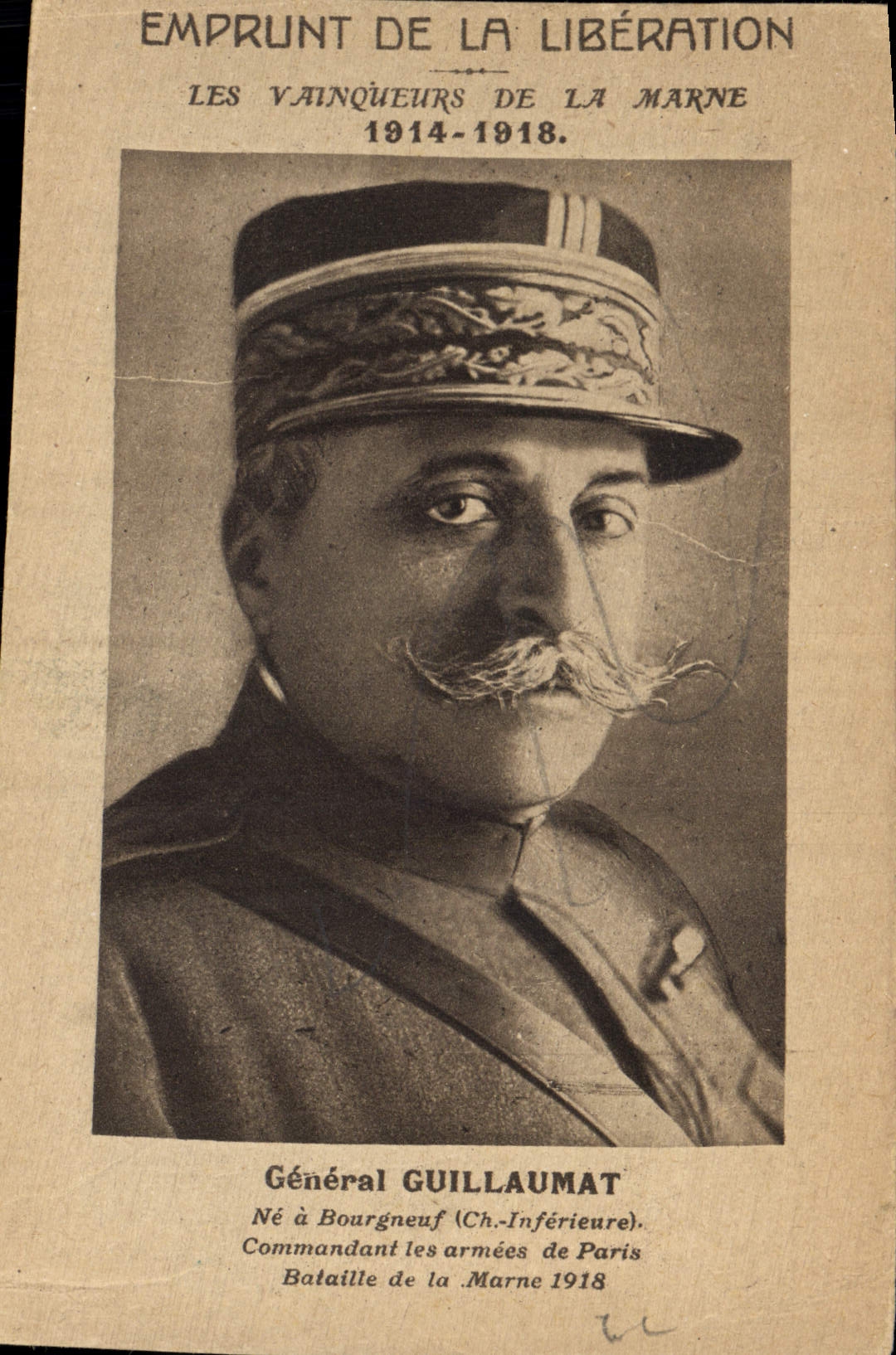 VINTAGE POSTCARD Militaria General Loan of the Release Winners of the Marne Guillaumat