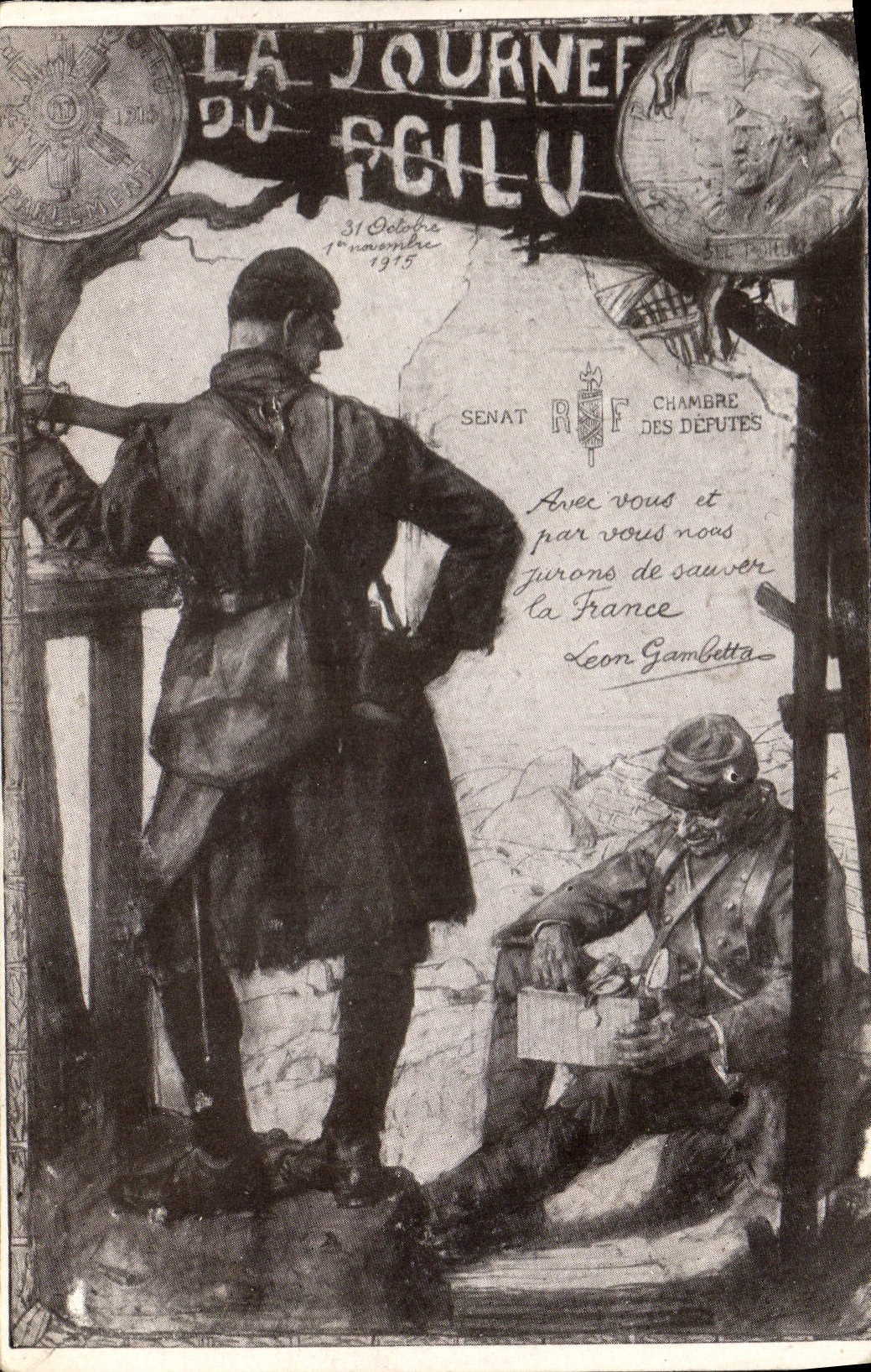 CPA Militaria Journee du poilu 