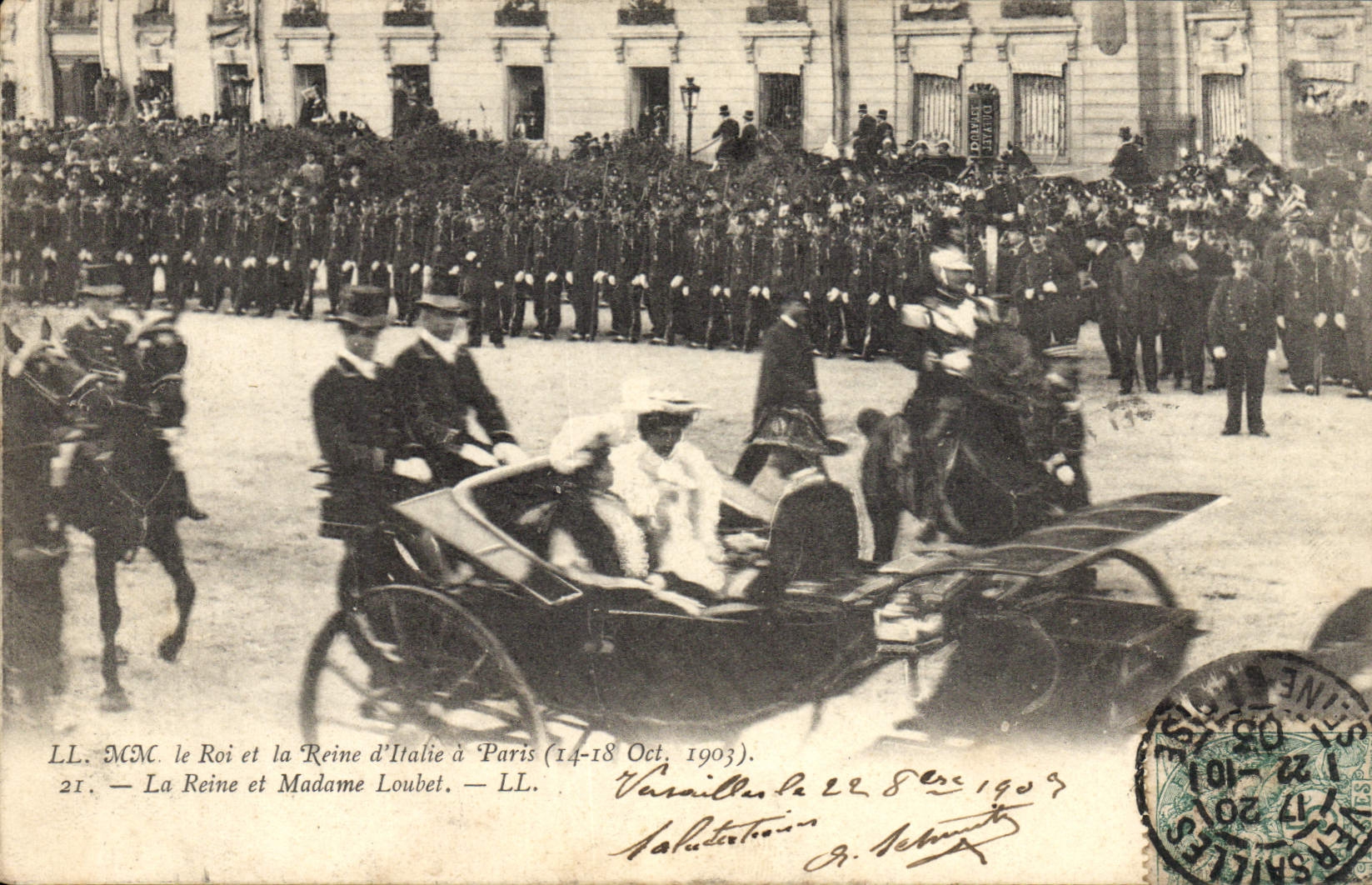 CPA MM le roi et la reine d'Italie a Paris La reine et Madame Loubet 