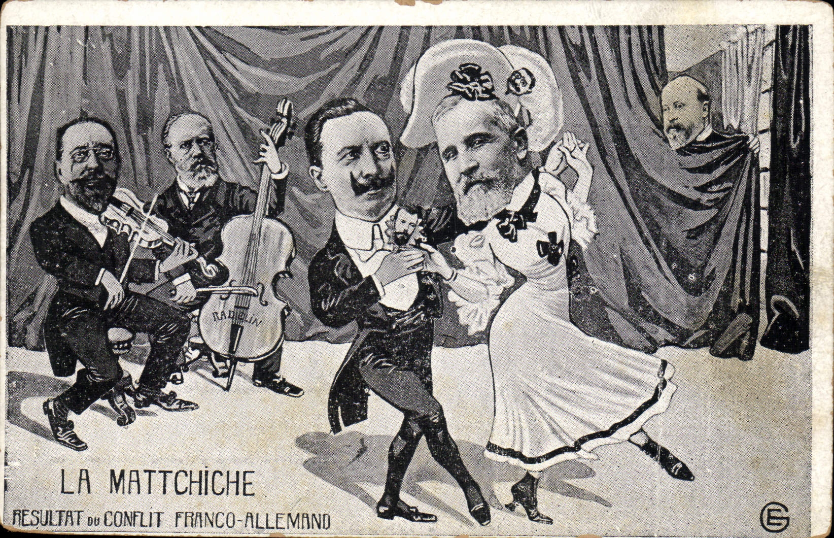 CPA La Mattchiche Resultat du conflit Franco allemand Violon Violoncelle