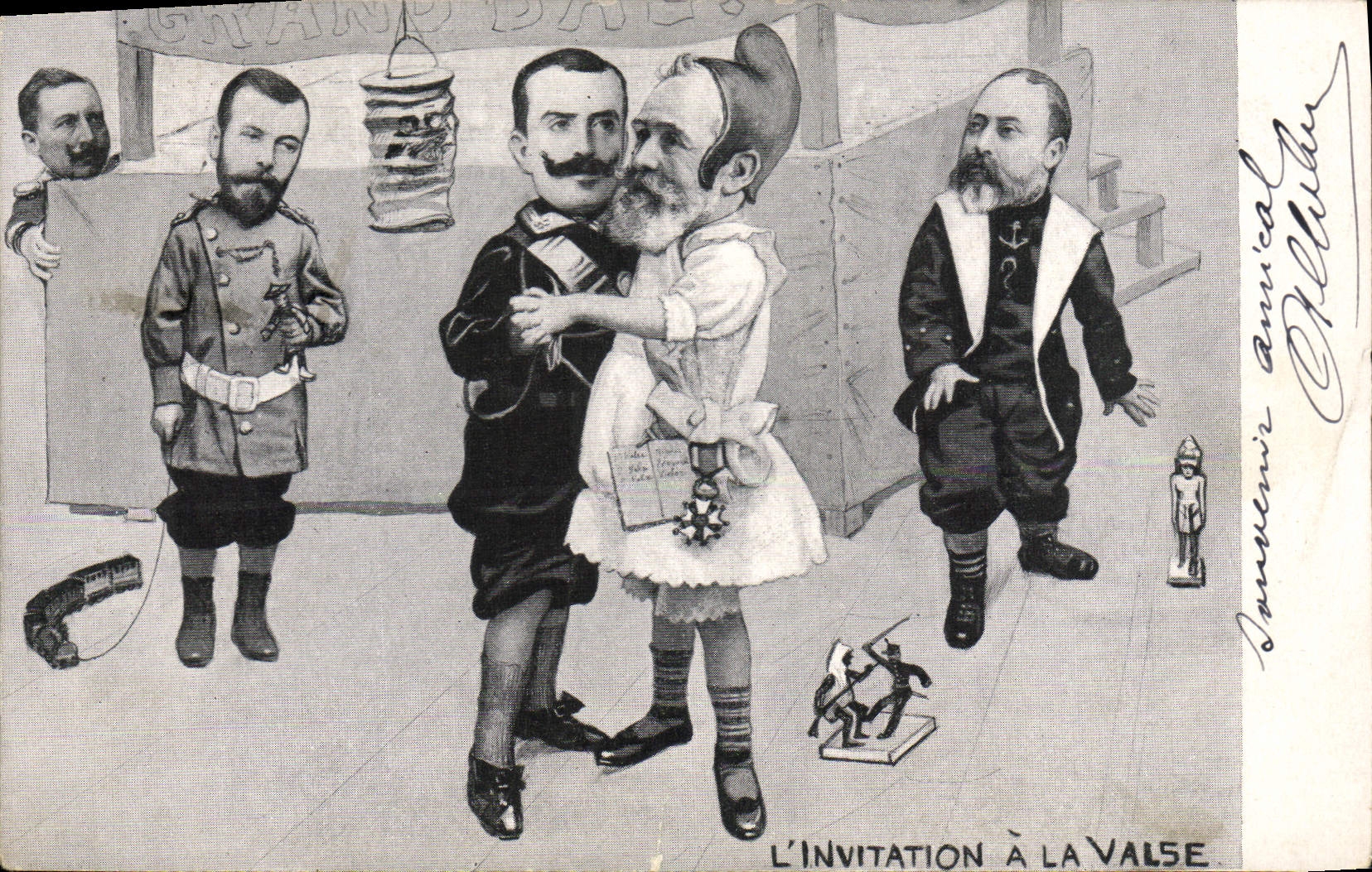 CPA L'invitation a la valse Loubet Vittorio Emanuelle Nicolas II Russie Russia