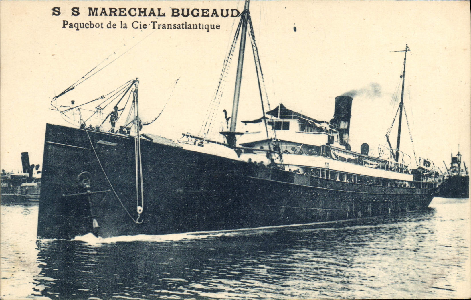 CPA Bateau Paquebot de la Cie Transatlantique SS Marechal Bugeaud