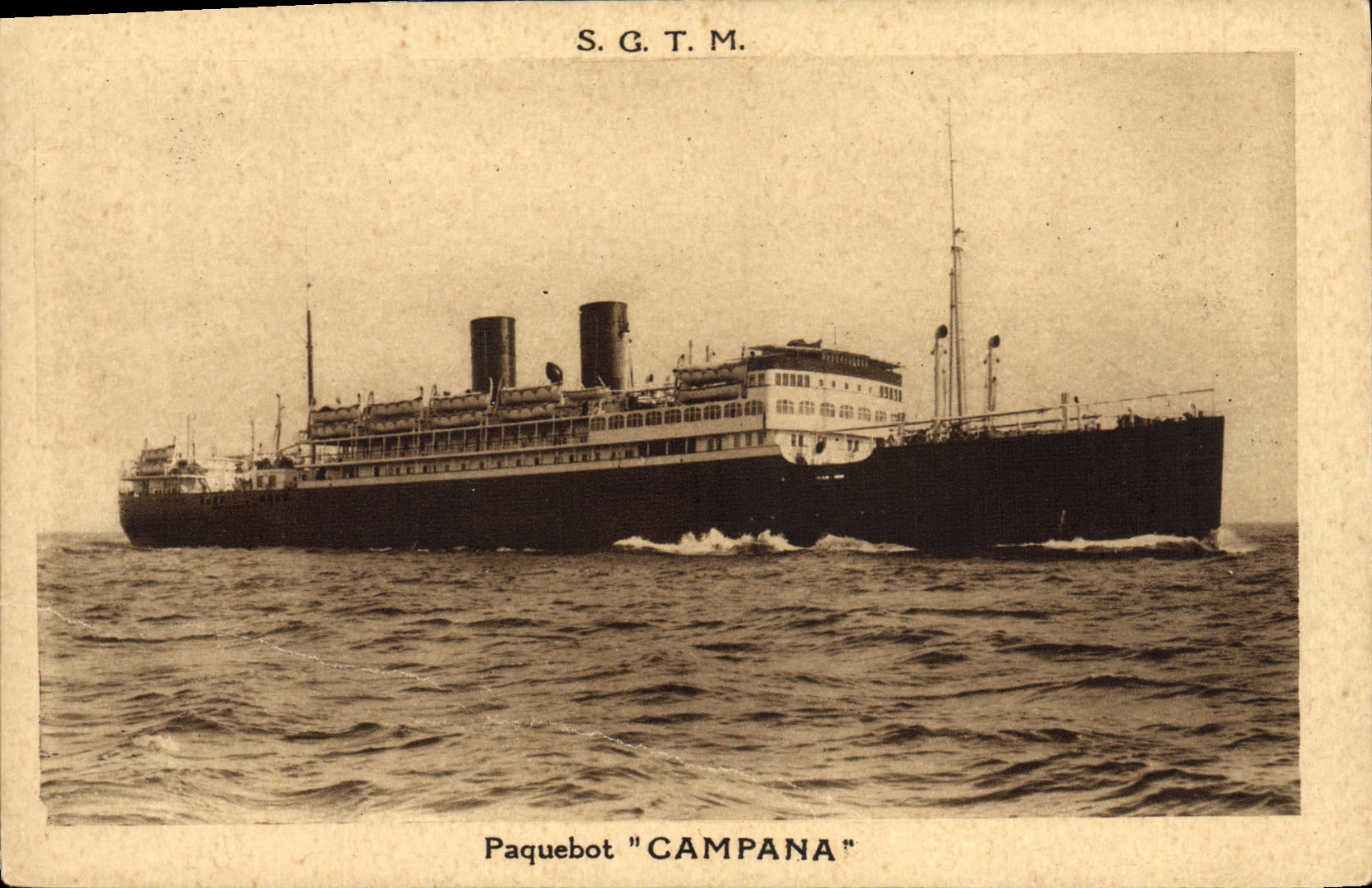 VINTAGE POSTCARD Boat Steamer Campana SGTM