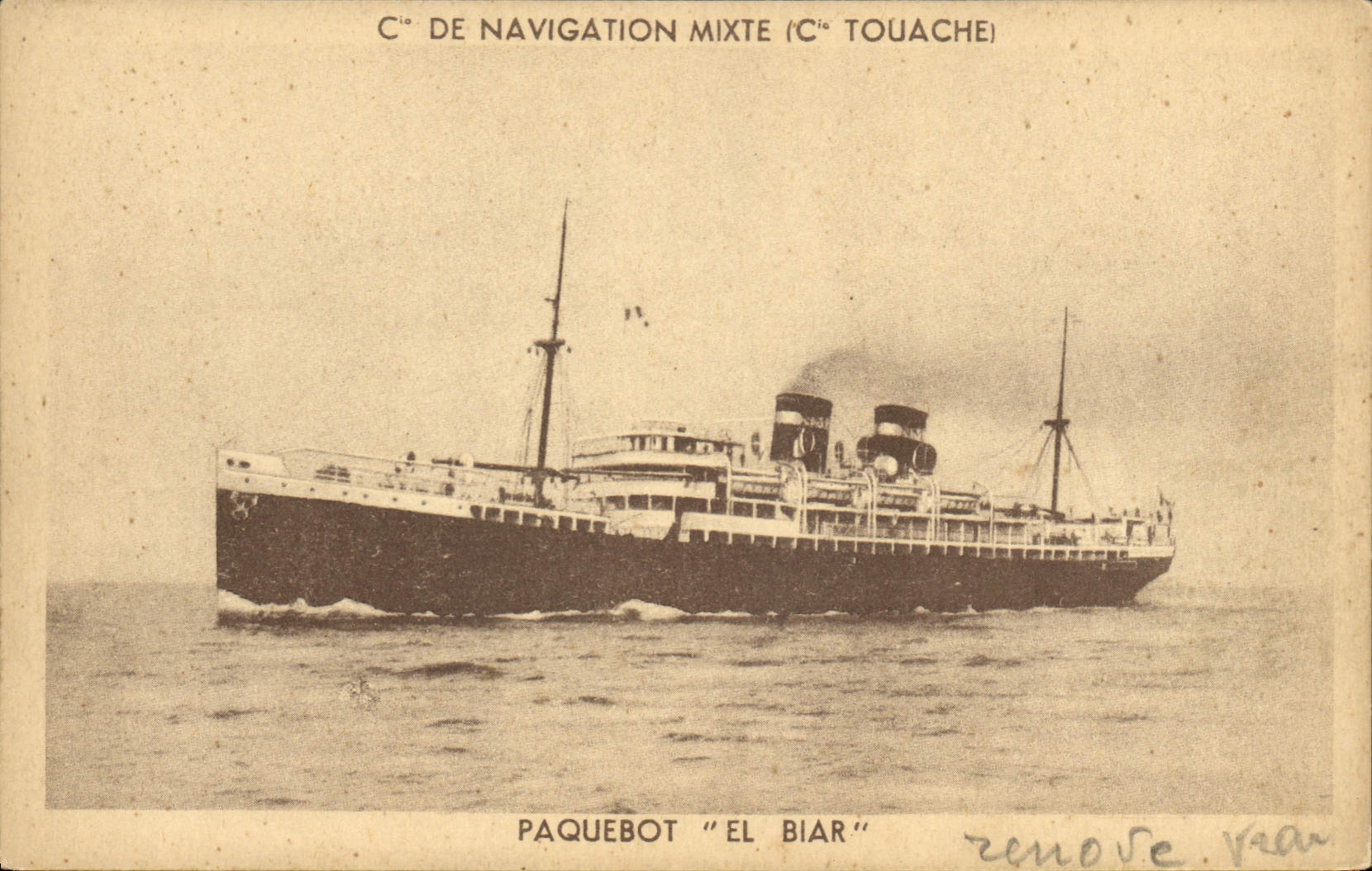 CPA Bateau Paquebot El Biar Cie de Navigation Mixte Cie Touache