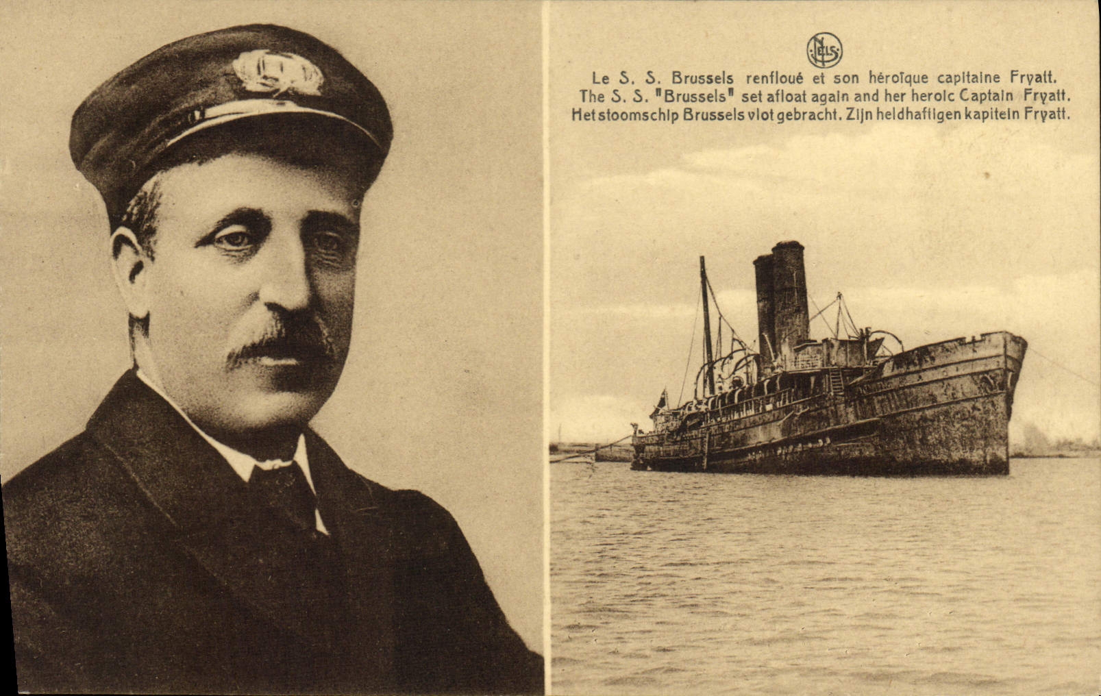 VINTAGE POSTCARD Boat Steamer S Brussels