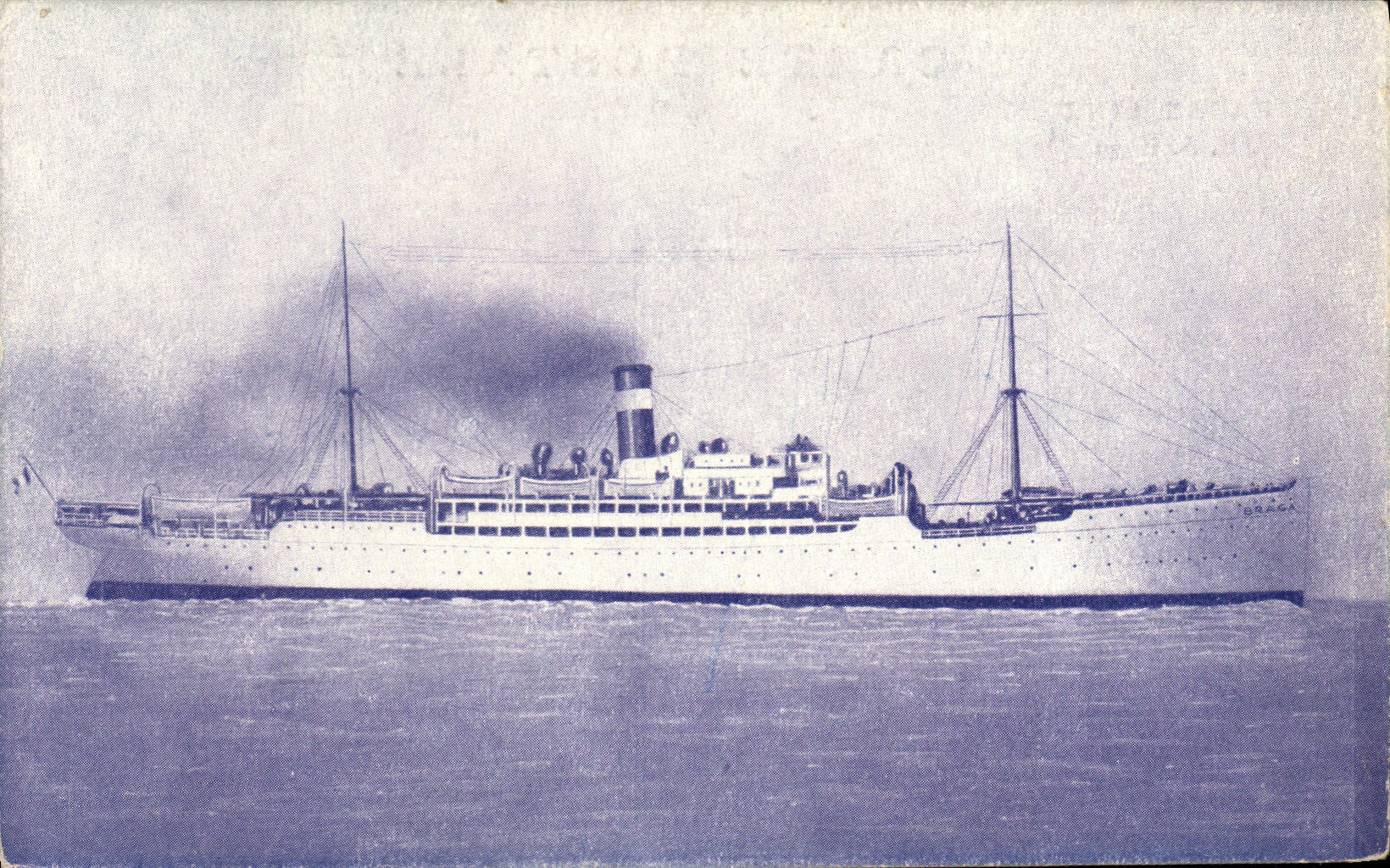 CPA Bateau Paquebot Fabre Line SS Braga