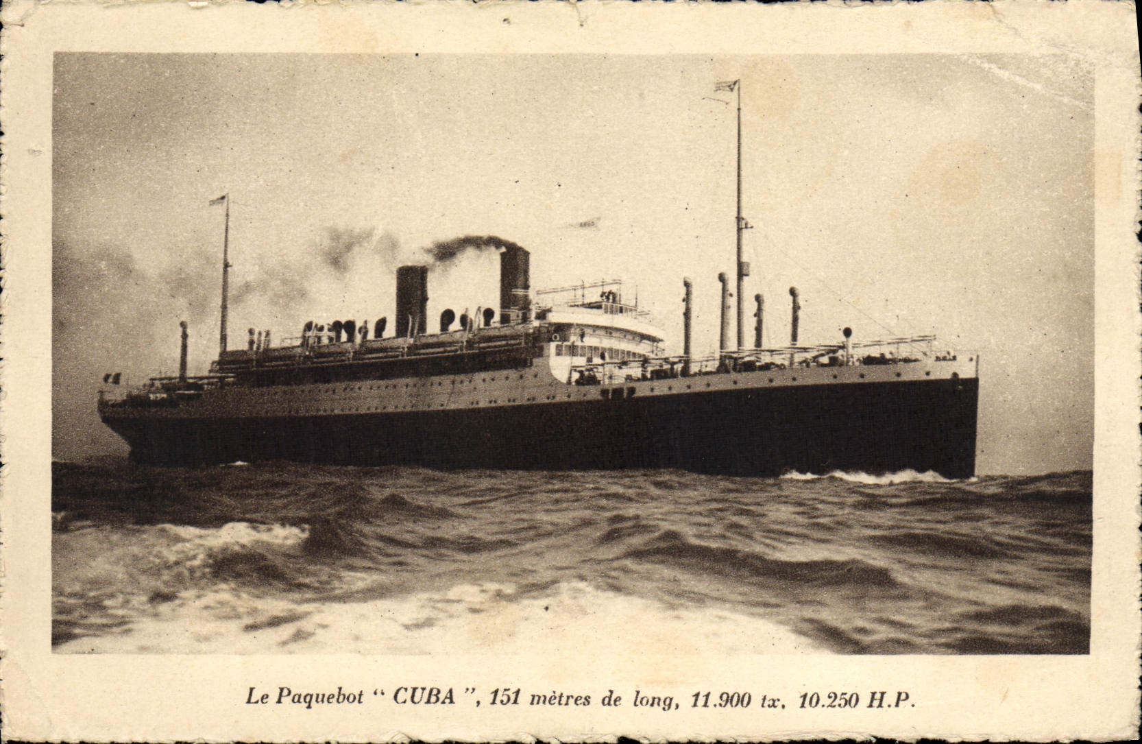 VINTAGE POSTCARD Boat Cuba Steamer