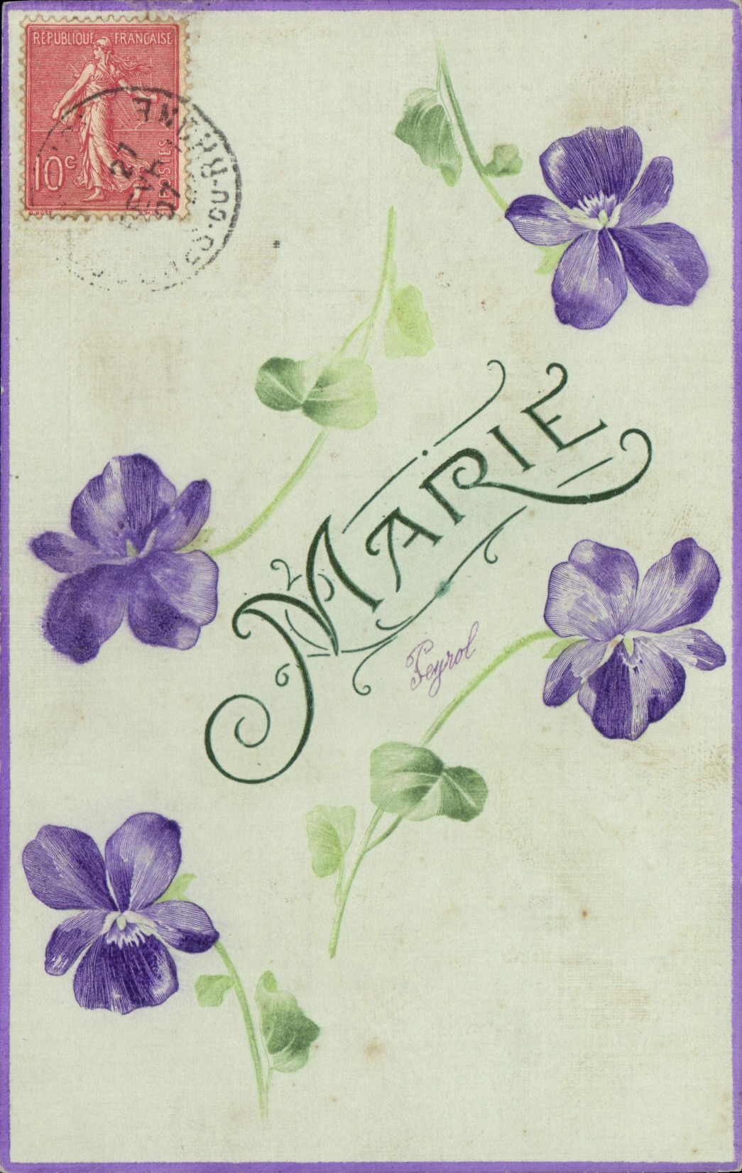 CPA Fantaisie Prenom Marie