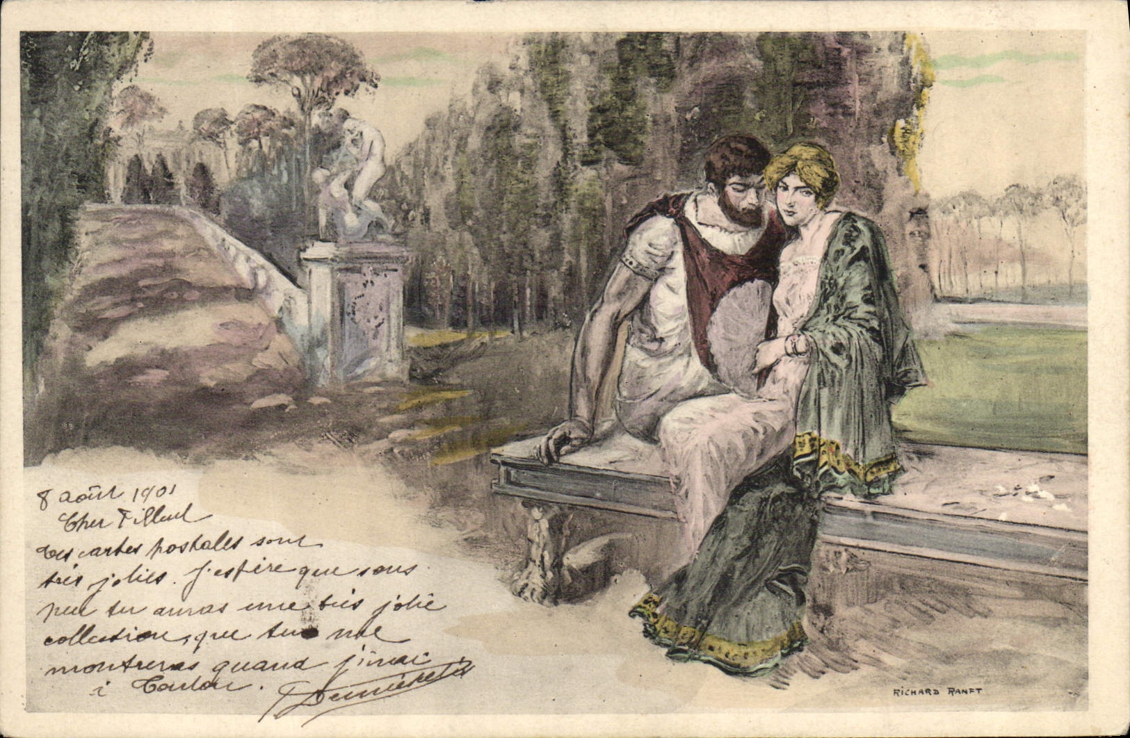 VINTAGE POSTCARD Illustrateur Couples Woman