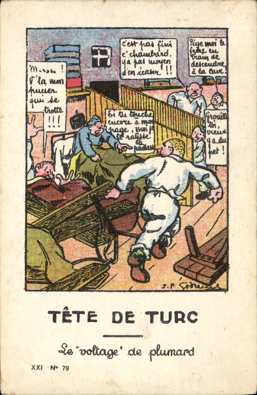 VINTAGE POSTCARD Militaria Head of Turkish the voltage of the bed