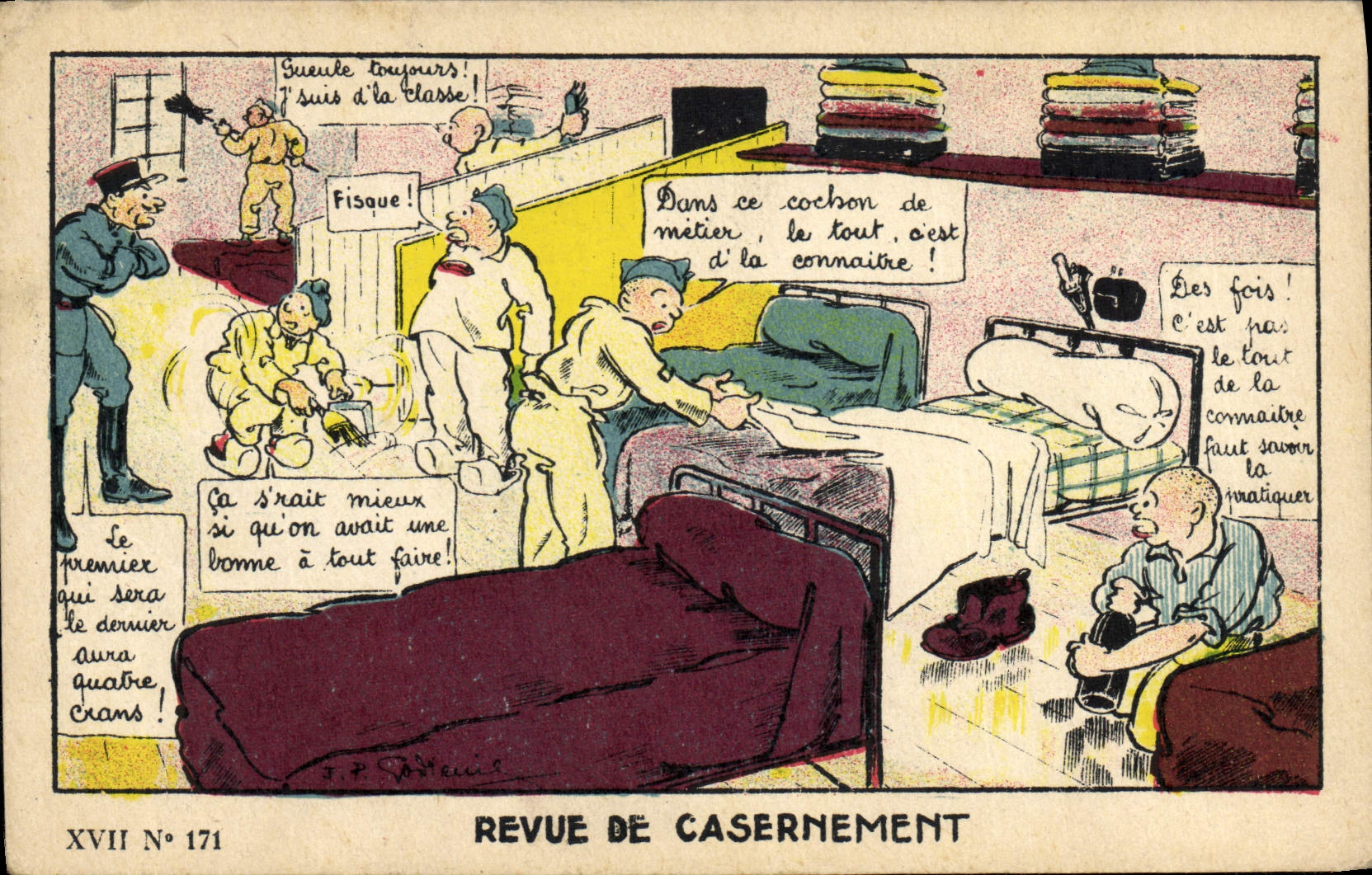 VINTAGE POSTCARD Militaria Re-examined of quartering