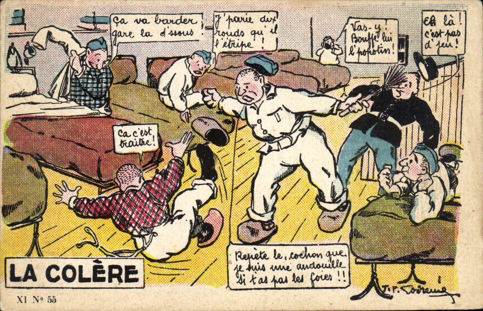 CPA Militaria La colere