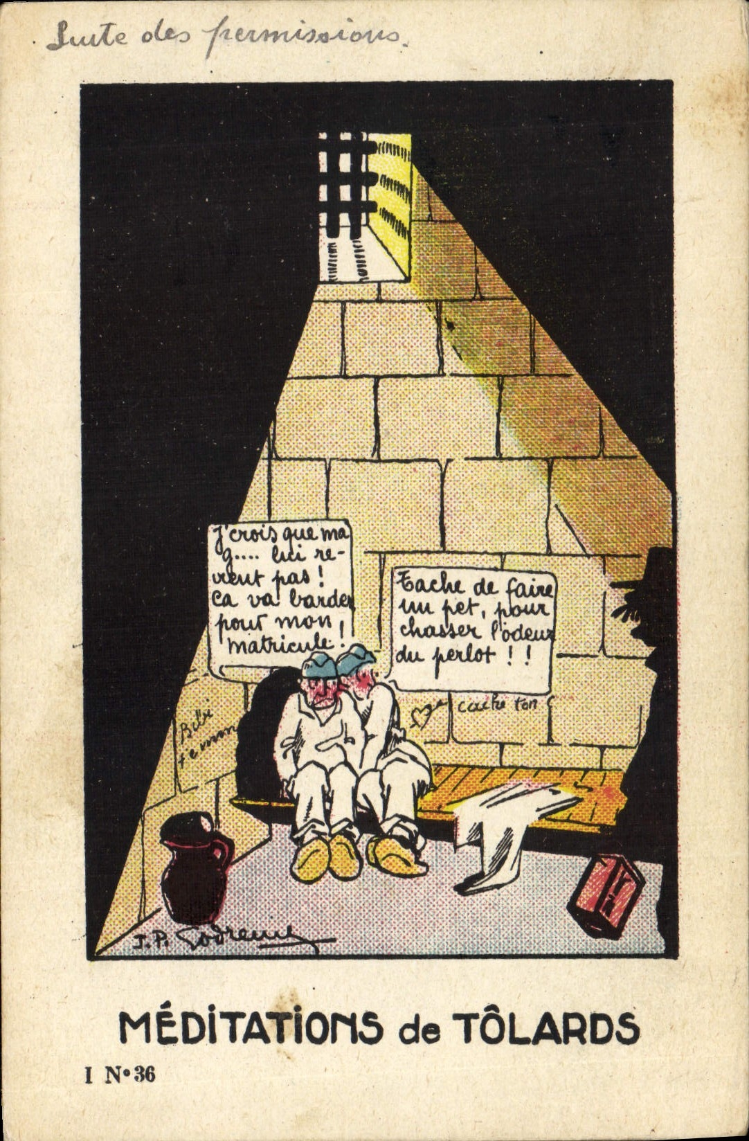 CPA Militaria Meditations de tolards