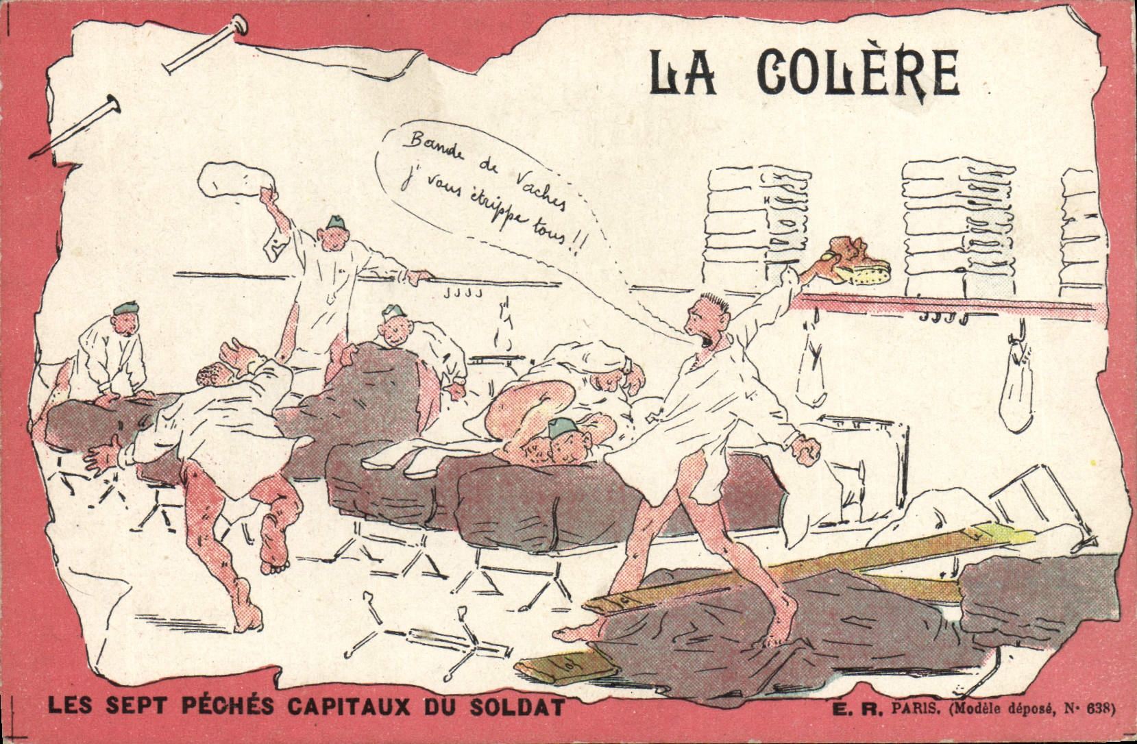 VINTAGE POSTCARD Militaria anger seven fishings capital of the soldier