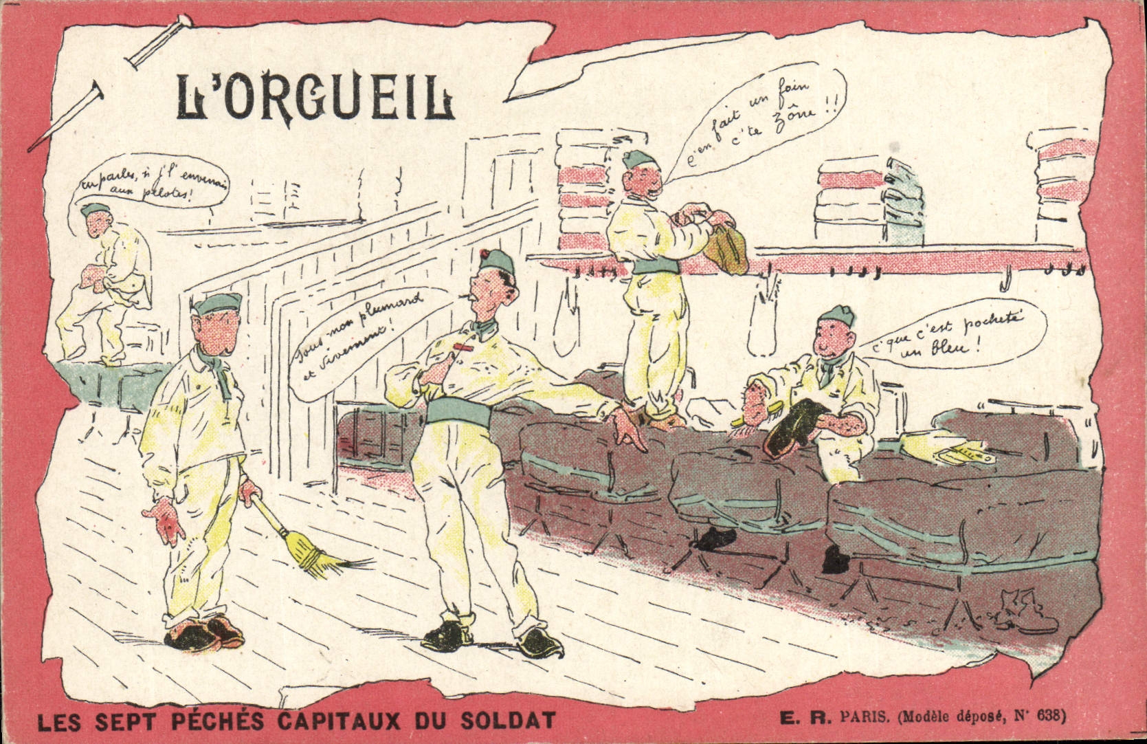 CPA Militaria L'orgueil Les sept peches capitaux du soldat 