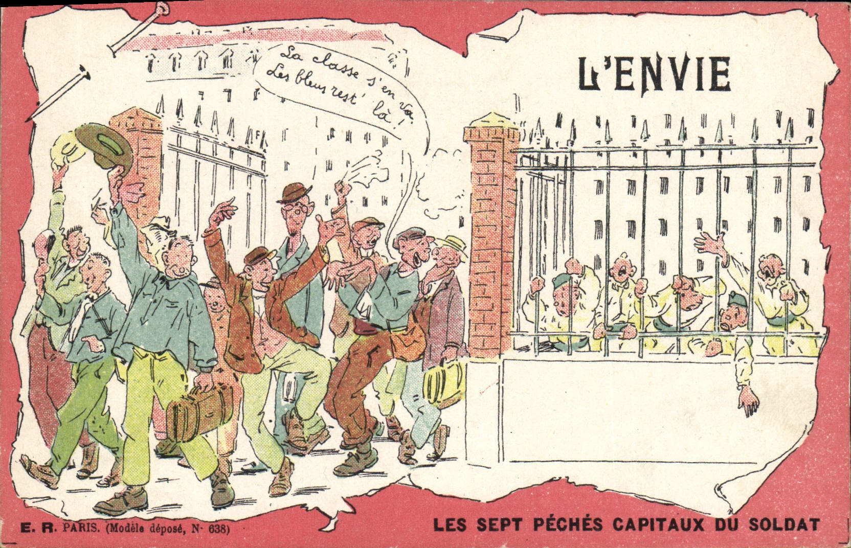 CPA Militaria L'envie Les sept peches capitaux du soldat