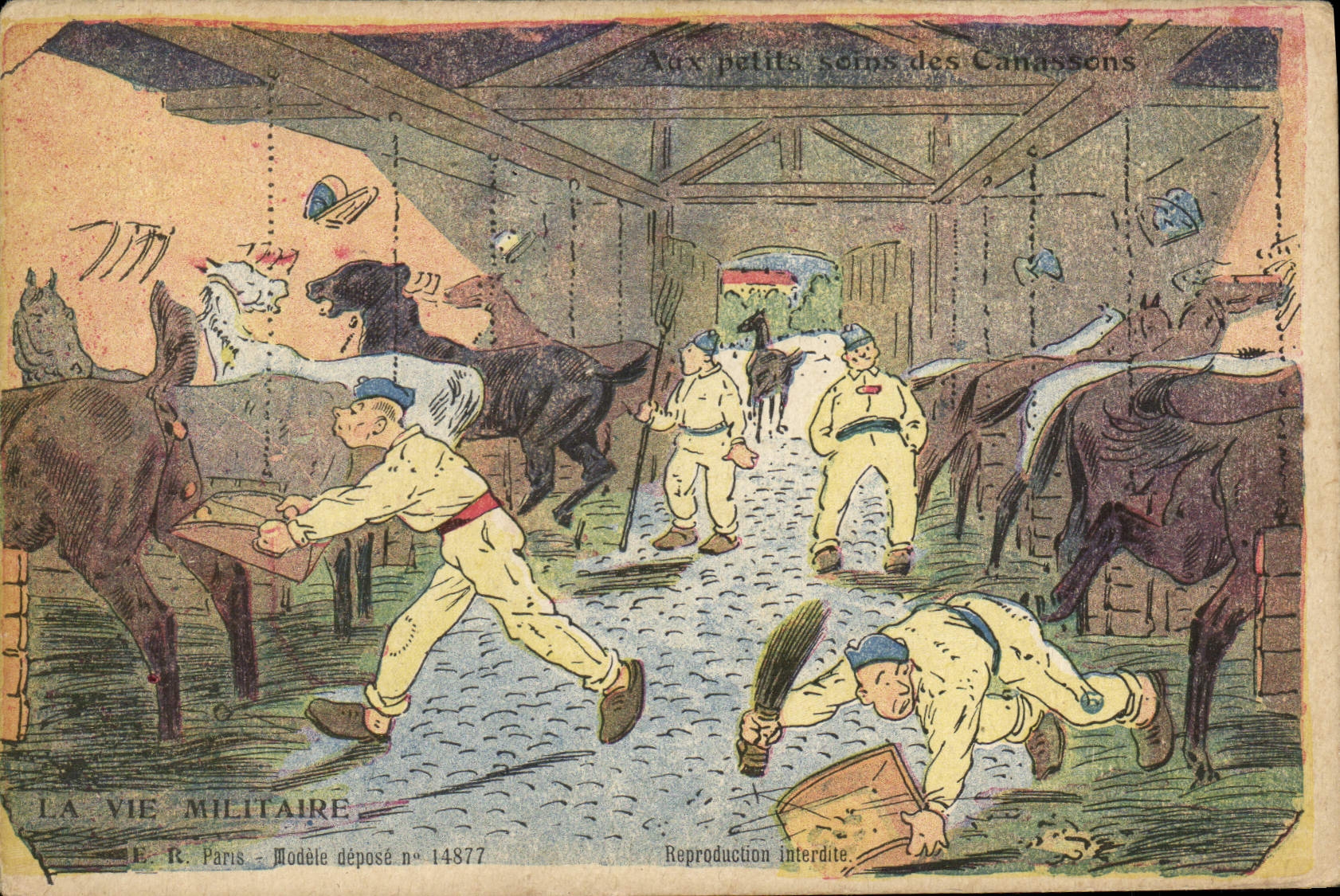 VINTAGE POSTCARD Militaria Nags Horses