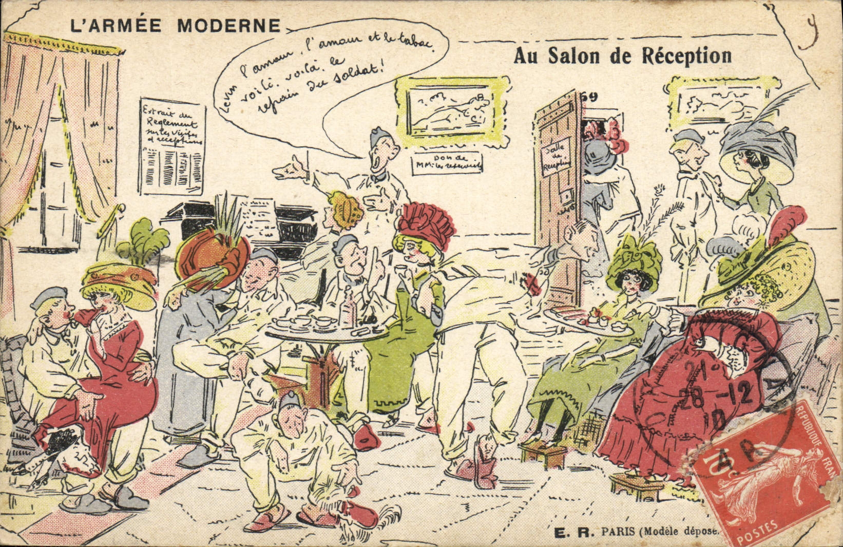 CPA Militaria Au salon de reception